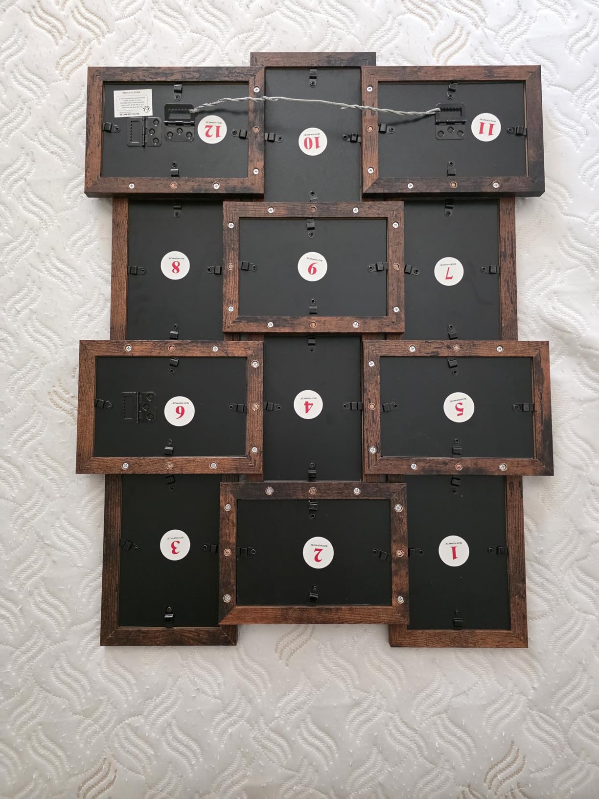 SONGMICS Collage Picture Frames, 4x6 for Wall Decor Set of 12, Multi Family Photo for Gallery Decor, Hanging Display, Assembly Required, Christmas Gift, Ink Black - Customer Photo 2