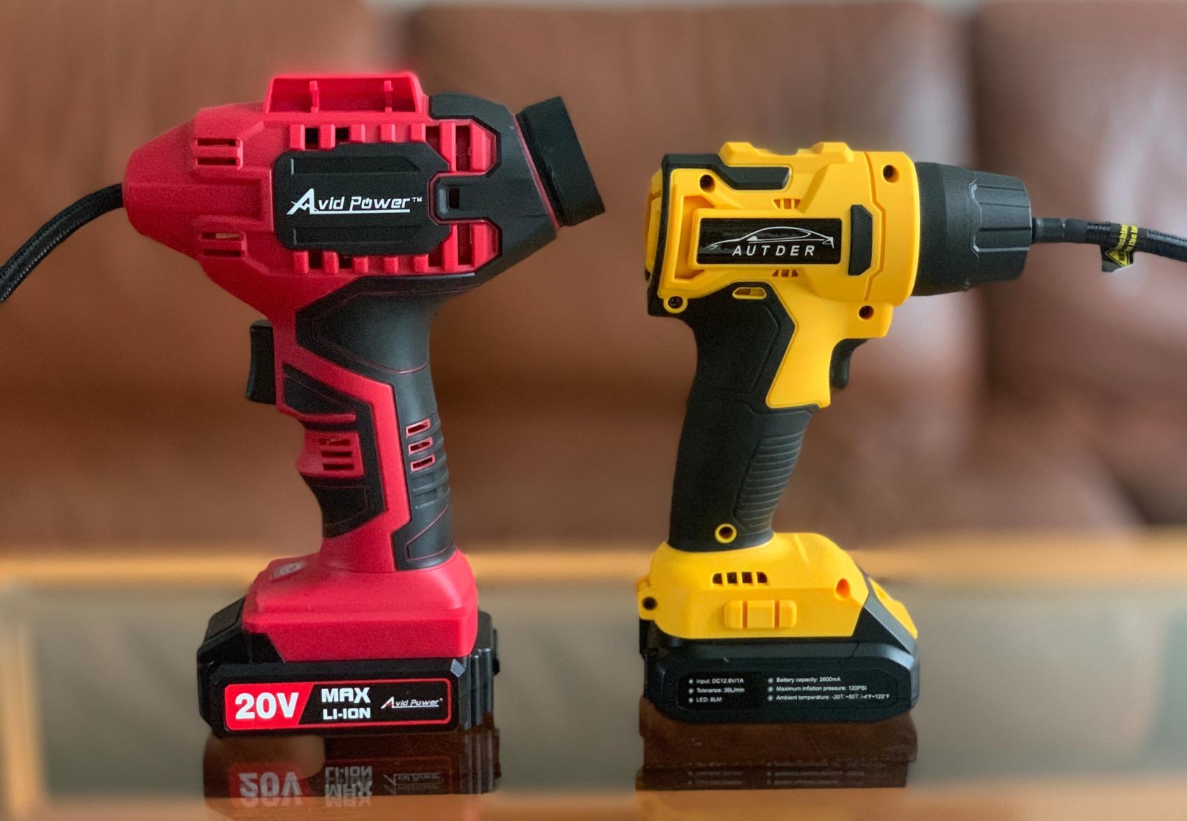 AVID POWER Tire Inflator Portable Air Compressor, 20V Cordless Car Tire Pump, Rechargeable Battery Powered Air Compressor w/12V DC Adapter, Digital Pressure Gauge - Customer Photo 1