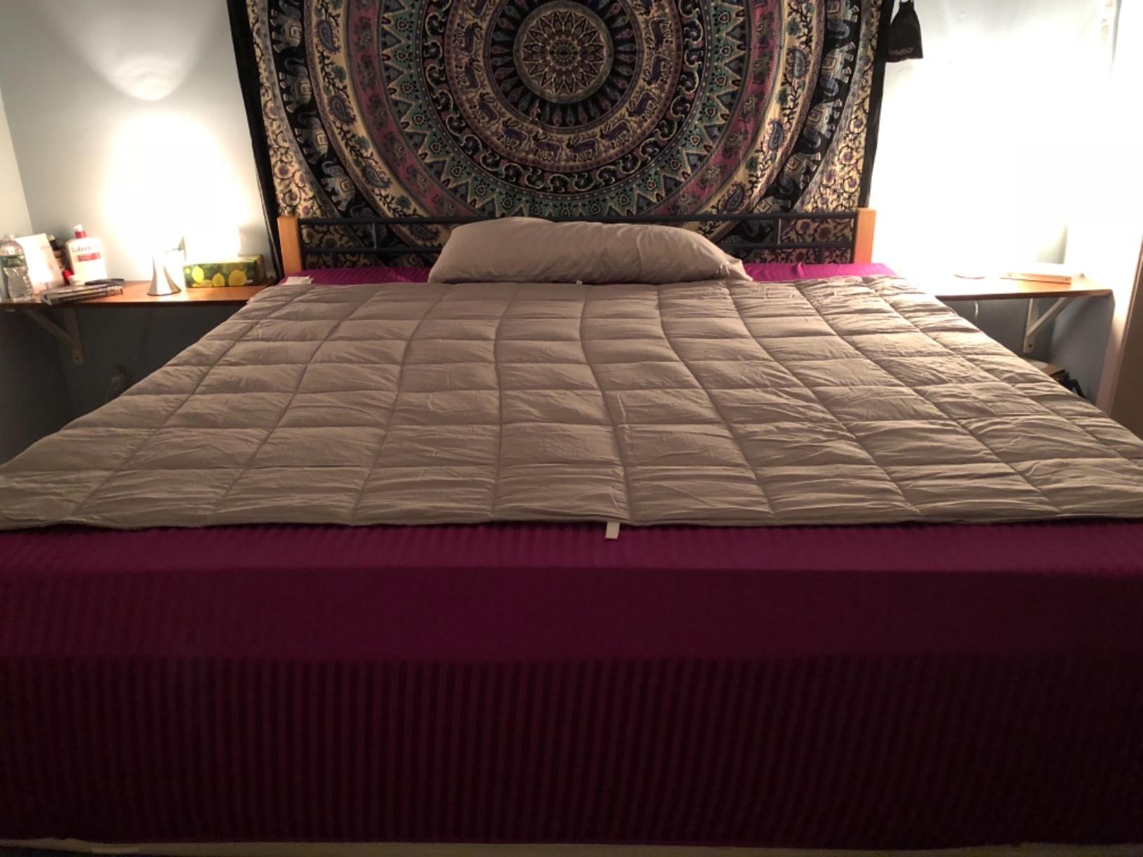 Bare Home Weighted Blanket All-Natural 100% Cotton with Nontoxic Glass Beads 60