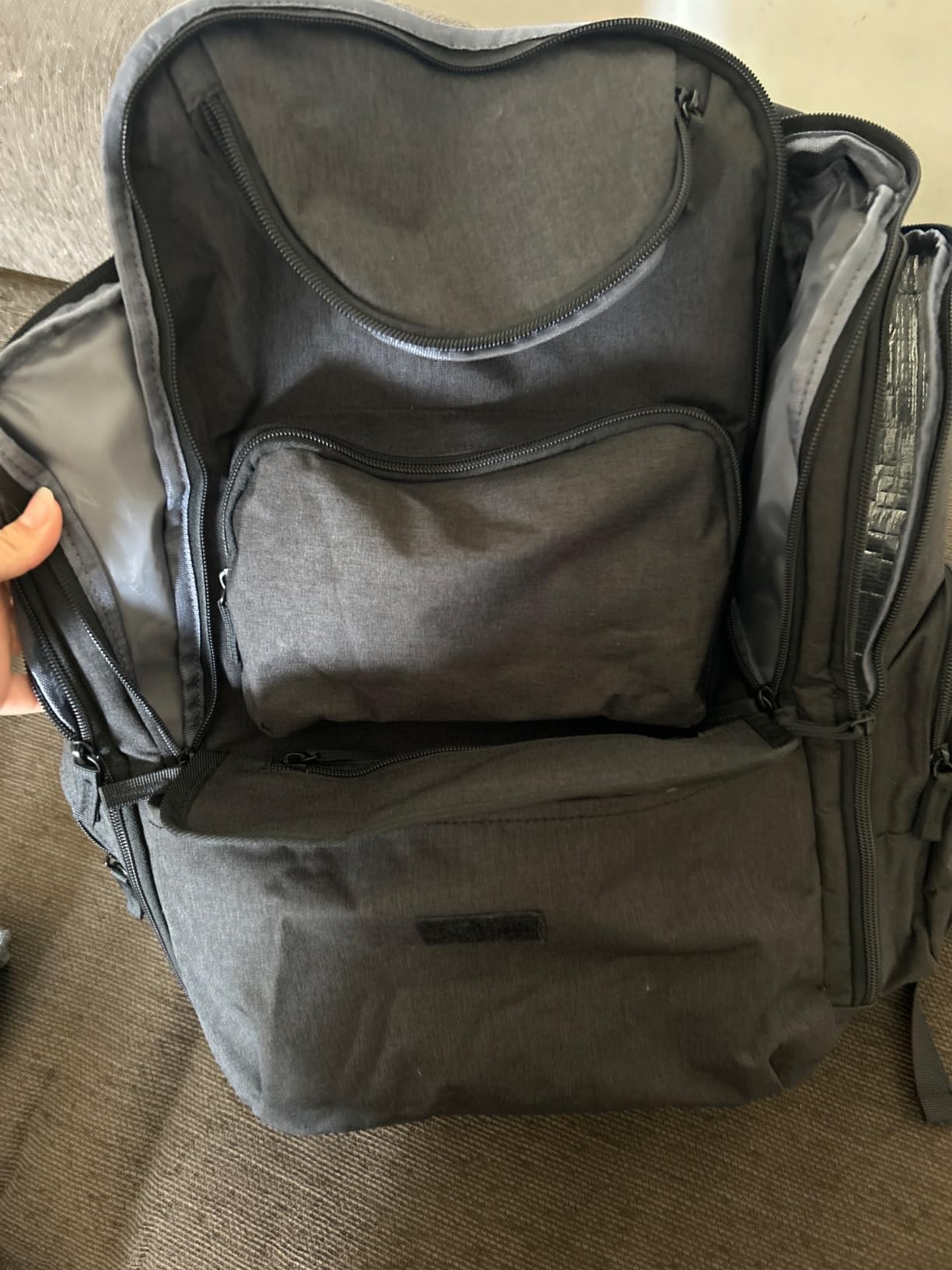 Mancro Diaper Bag Backpack, Multifunctional Dad Diaper Bag with 2 Side Insulated Pockets, Travel Water Resistant Baby Diaper Backpack for Men Women with Stroller Straps, Black Customer Review Mancro Diaper Bag Backpack, Multifunctional Dad Diaper Bag with 2 Side Insulated Pockets, Travel Water Resistant Baby Diaper Backpack for Men Women with Stroller Straps, Black - Customer Photo 3