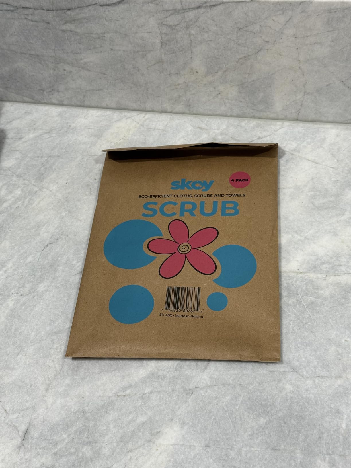 Skoy Scrub, 4-Pack Reusable, Non-Scratching Dish Scrubber for Kitchen and Household Cleaning, Planet-Friendly, Dishwasher Safe Soft Scrub, Assorted Colors and Designs - Customer Photo 2