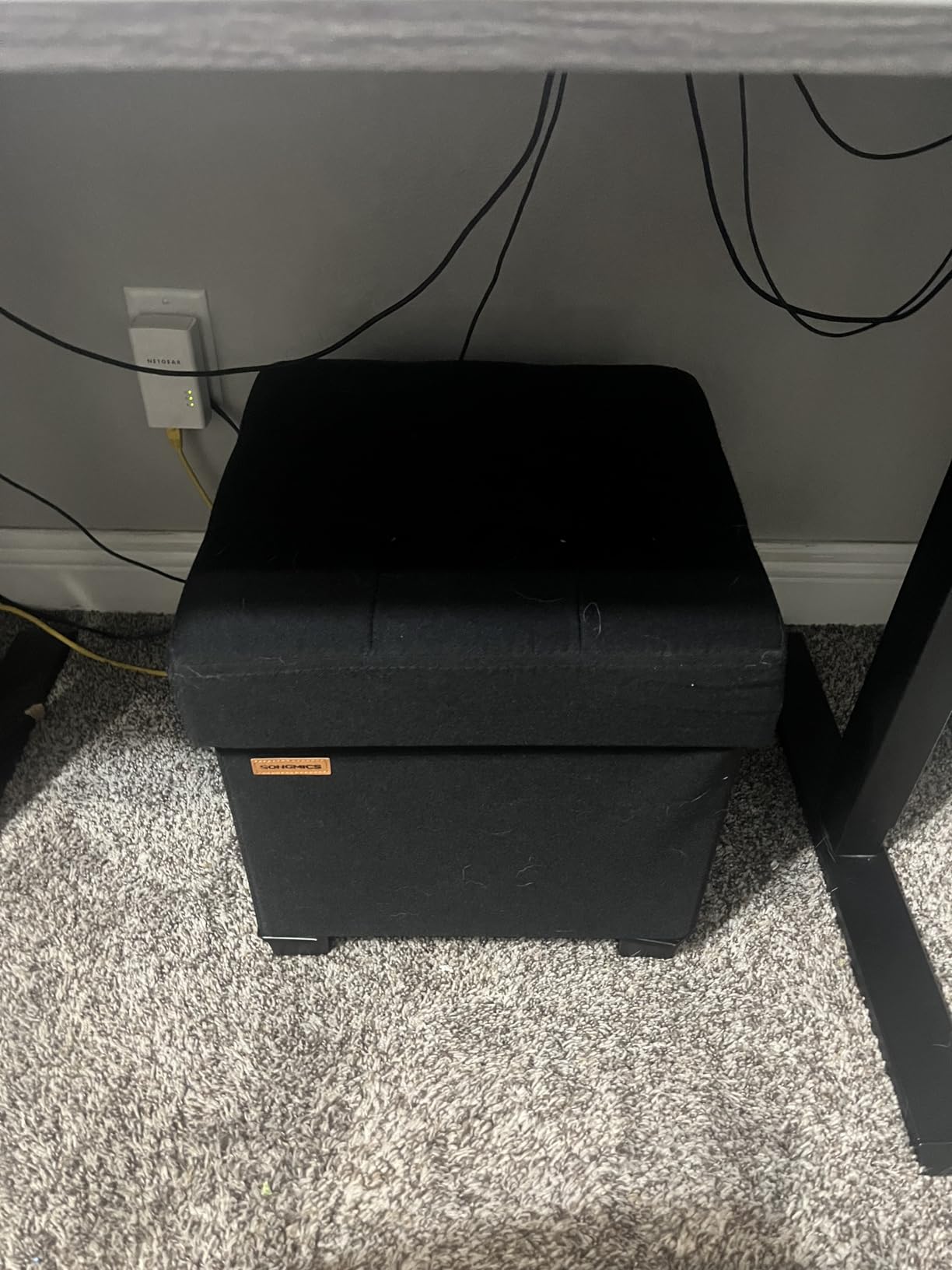 SONGMICS 15 Inches Cube Storage Ottoman, Bedroom Bench with Storage, Foot Stool with Feet, Holds Up to 660 lb, Dark Gray ULSF14GYZ - Customer Photo 1