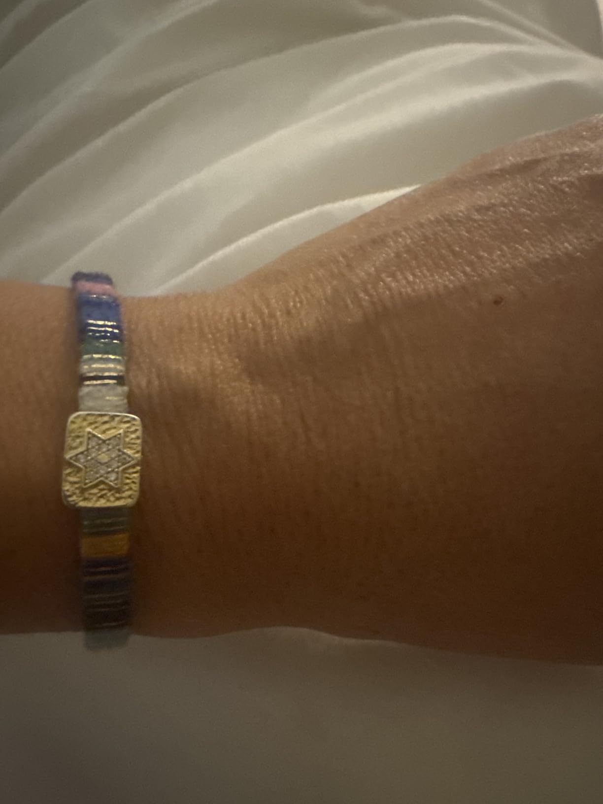 Alef Bet by Paula Macrame Friendship Bracelet in Shades of Blue with Gold-plated Jewish Star of David Charm Customer Review Alef Bet by Paula Macrame Friendship Bracelet in Shades of Blue with Gold-plated Jewish Star of David Charm - Customer Photo 1