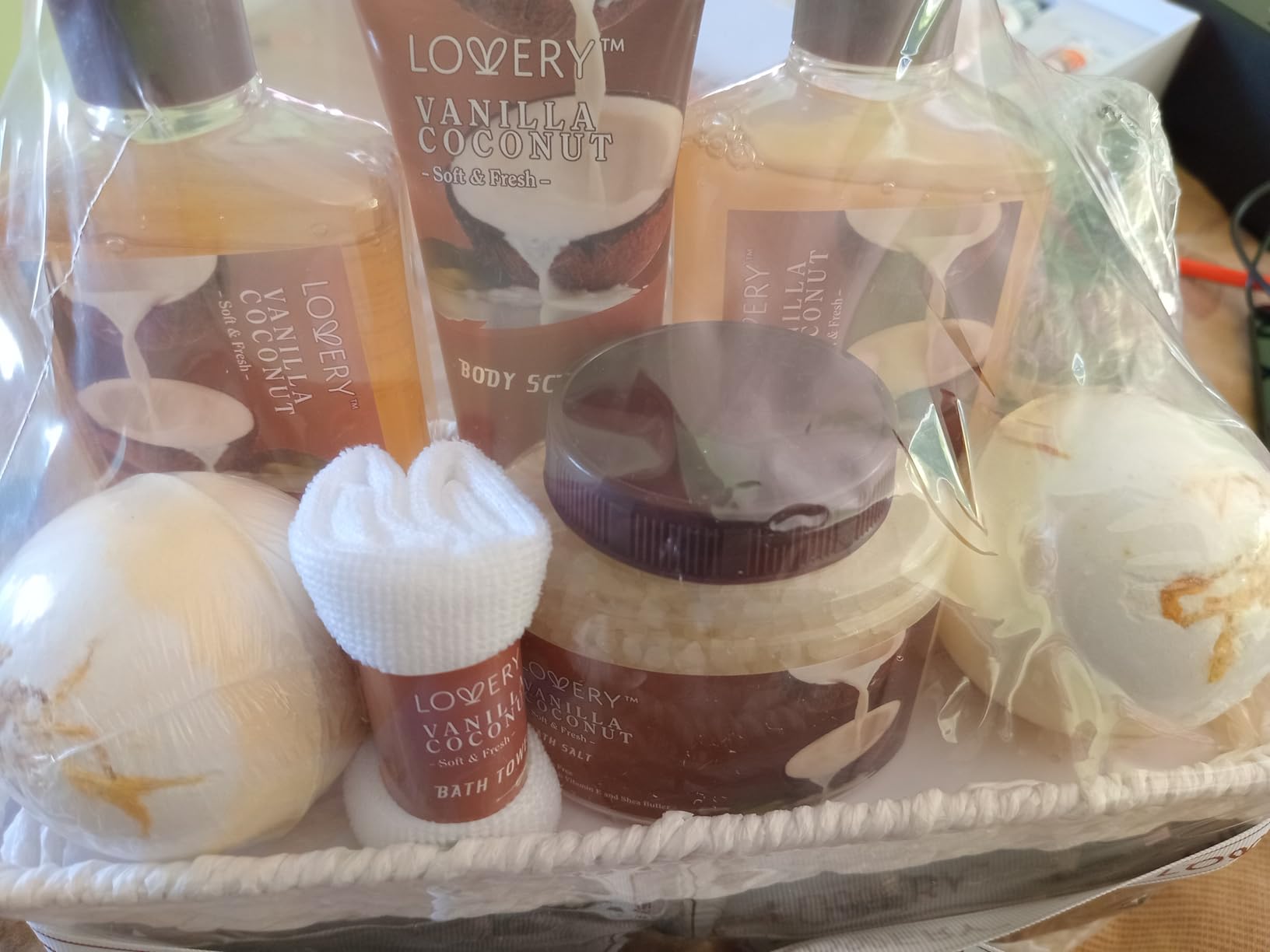 Gifts For Women Gift Basket for Women– 9 Piece Christmas Gifts Set of Vanilla Coconut Home Spa Set, Luxurious Holiday Bath and Body Sets Includes Fragrant Lotions, Extra Large Bath Bombs, Coconut Oil - Customer Photo 3