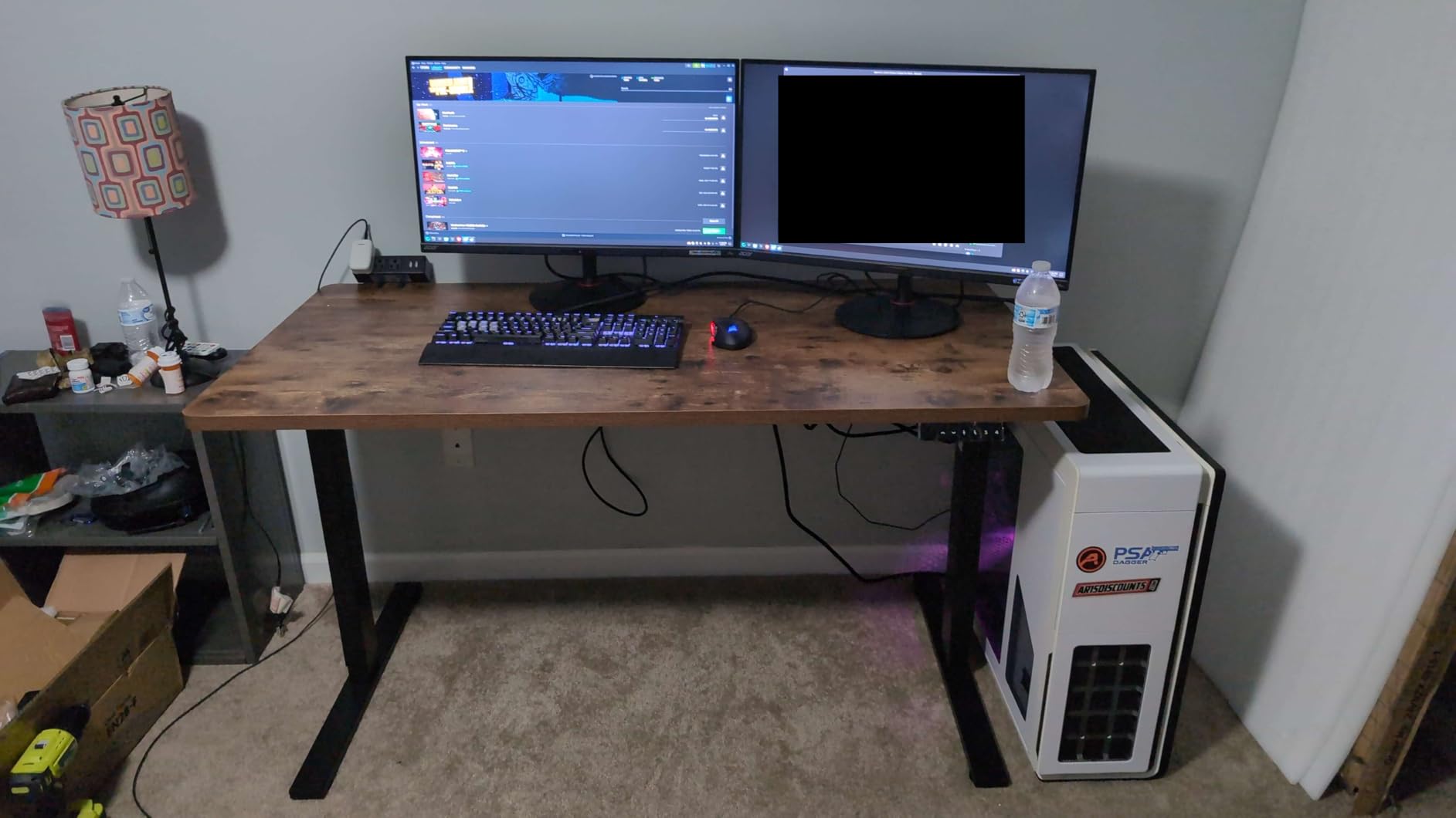 FLEXISPOT EN2 Whole-Piece Standing Desk with Clamp Power Strip, 55 x 28