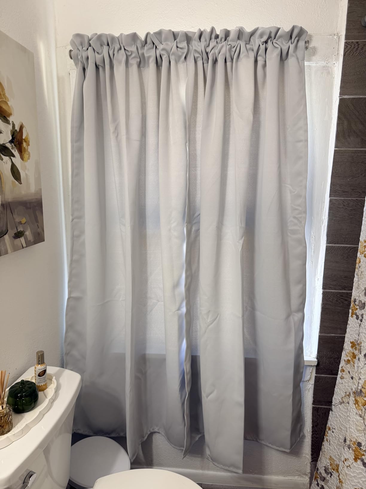 DWCN Blackout Curtains – Thermal Insulated, Energy Saving & Noise Reducing Bedroom and Living Room Curtains, Black, W 42x L 63 Inch, Set of 2 Rod Pocket Curtain Panels - Customer Photo 1