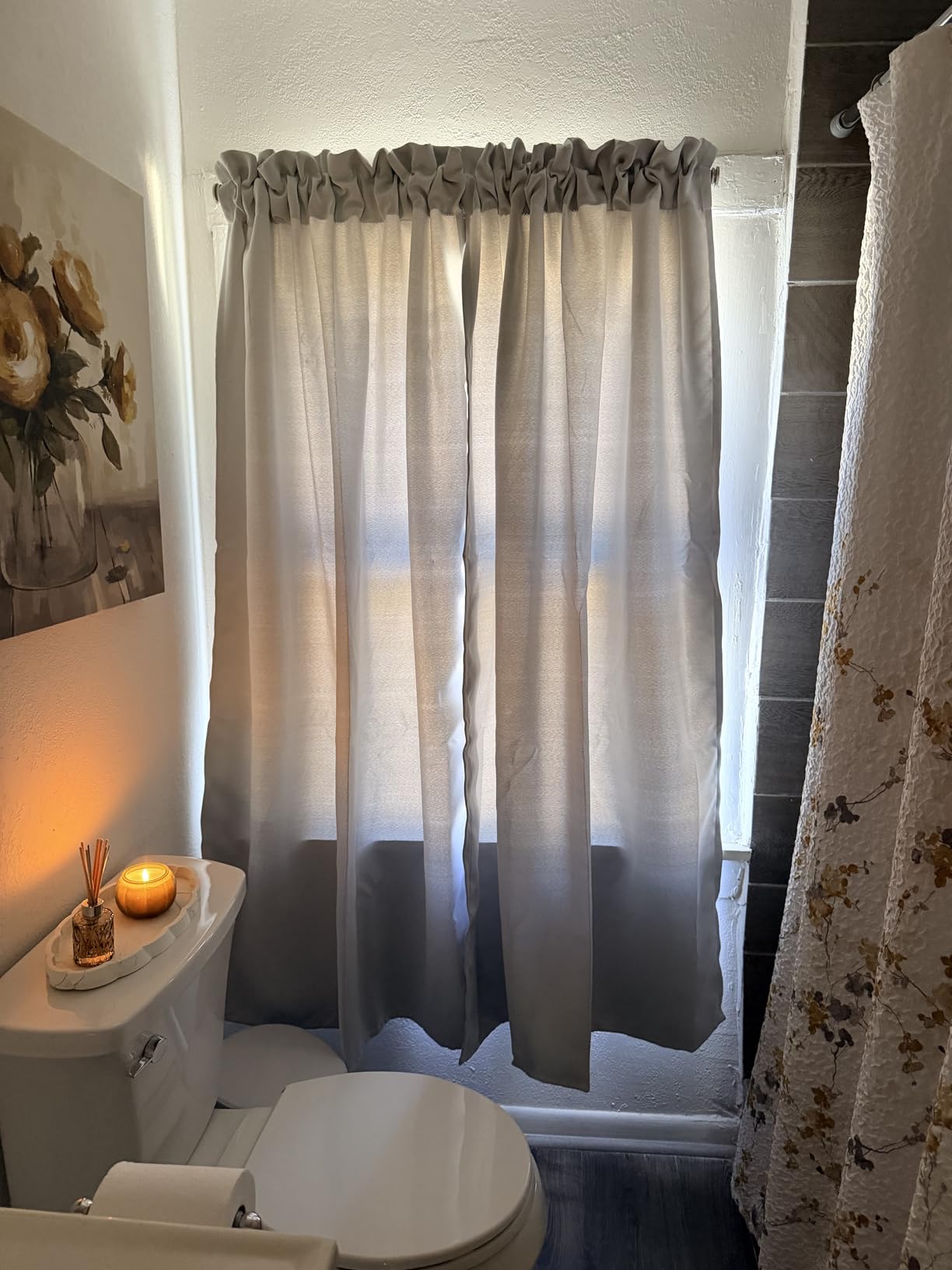 DWCN Blackout Curtains – Thermal Insulated, Energy Saving & Noise Reducing Bedroom and Living Room Curtains, Black, W 42x L 63 Inch, Set of 2 Rod Pocket Curtain Panels - Customer Photo 2