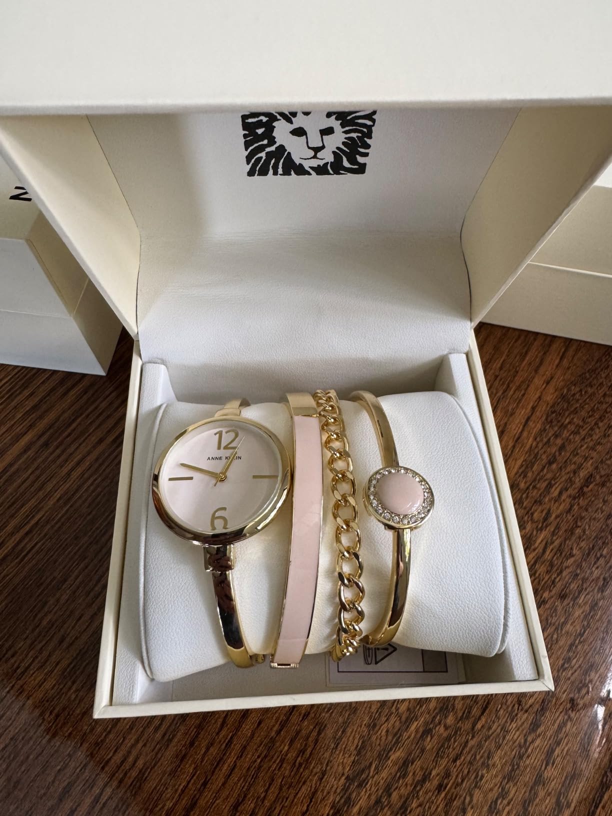 Anne Klein Women's Bangle Watch and Premium Crystal Accented Bracelet Set - Customer Photo 1
