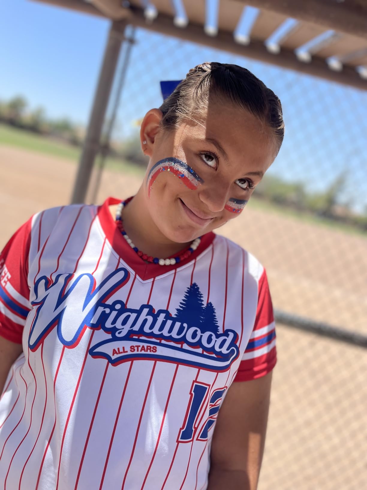 Franklin Sports Baseball Eye Black - Red, White + Blue USA Stick for Kids Adults Multi Color Softball - Customer Photo 1