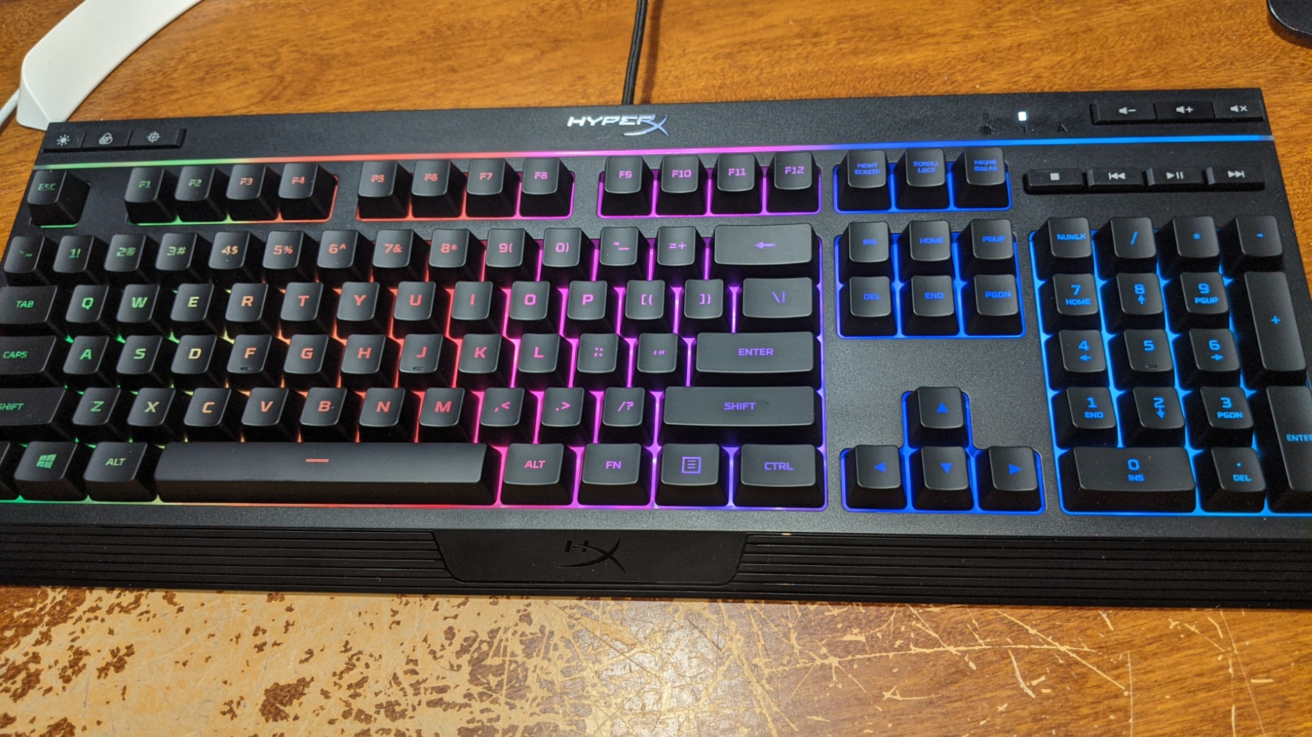 HyperX Alloy Core RGB – Membrane Gaming Keyboard, Comfortable Quiet Silent Keys with RGB LED Lighting Effects, Spill Resistant, Dedicated Media Keys, Compatible with Windows 10/8.1/8/7 – Black - Customer Photo 1