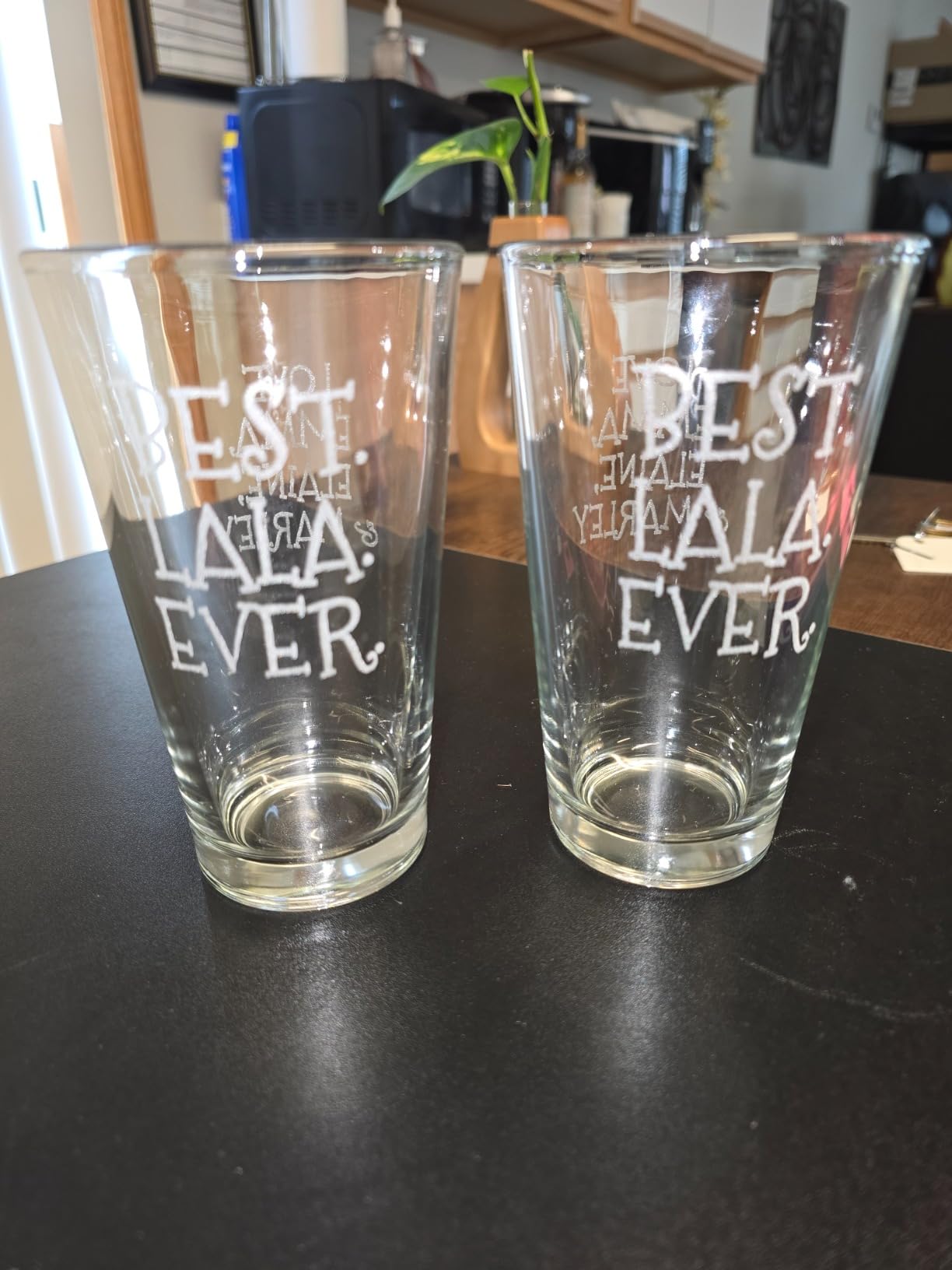 Personalized Etched Custom Message 16oz Pint Beer Glass, Your Text Here - Custom Text Engraved glasses, Customized Pint Glasses, Birthday gifts for Men Him - Customer Photo 1