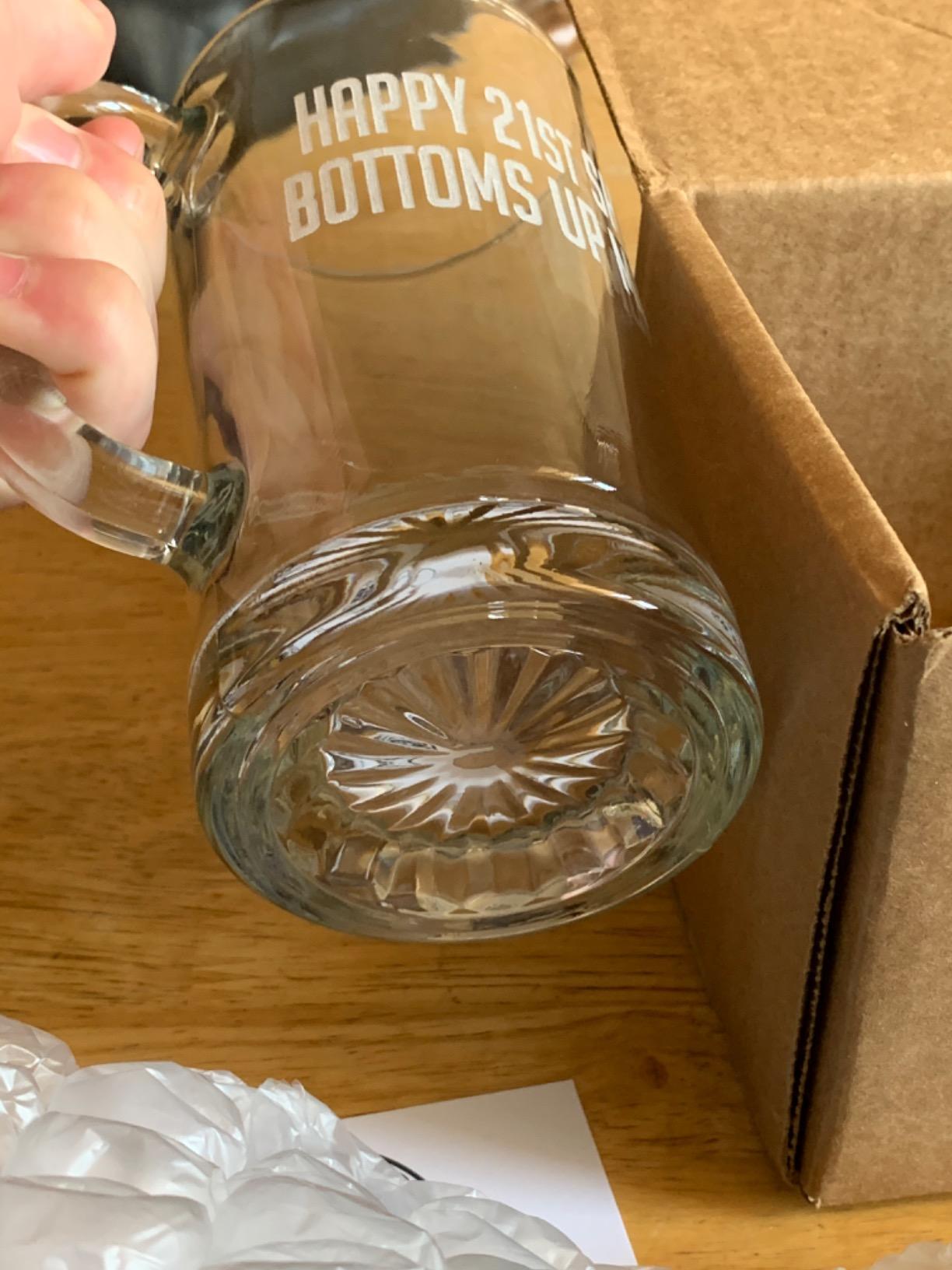 Personalized Engraved 16oz Glass Beer Mug - Custom Beer Gifts, Customized Father's Day, Gift for Dad, Birthday Present for Him, Boyfriend Brother, Gifts for Men Etched - Your Text Here - Customer Photo 1