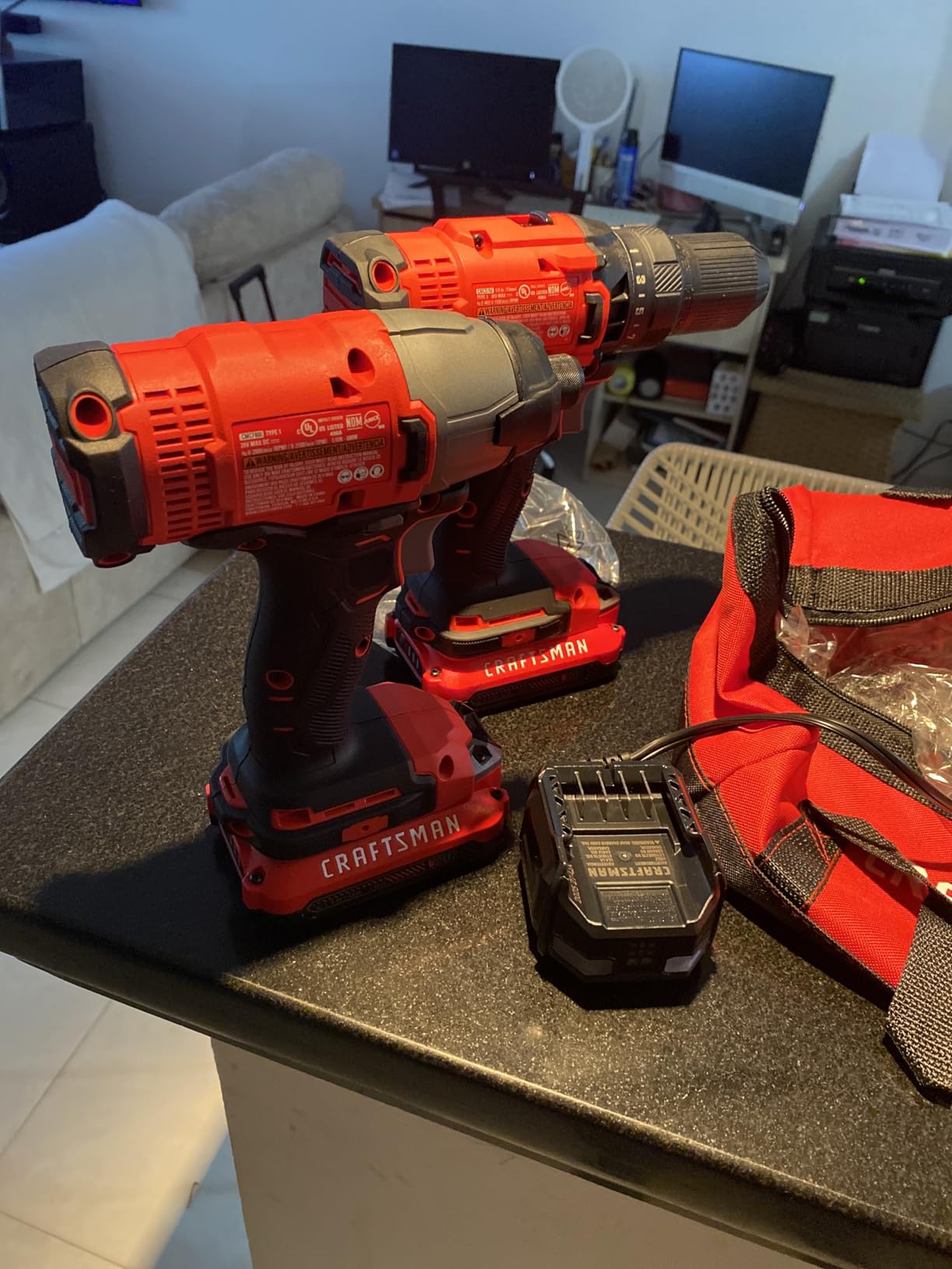 CRAFTSMAN V20 MAX Cordless Drill and Impact Driver, Power Tool Combo Kit with 2 Batteries and Charger (CMCK200C2AM) - Customer Photo 1