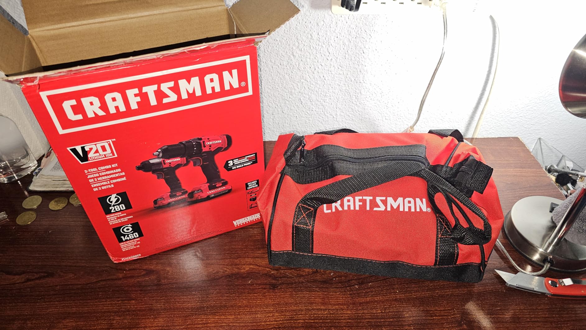 CRAFTSMAN V20 MAX Cordless Drill and Impact Driver, Power Tool Combo Kit with 2 Batteries and Charger (CMCK200C2AM) - Customer Photo 3