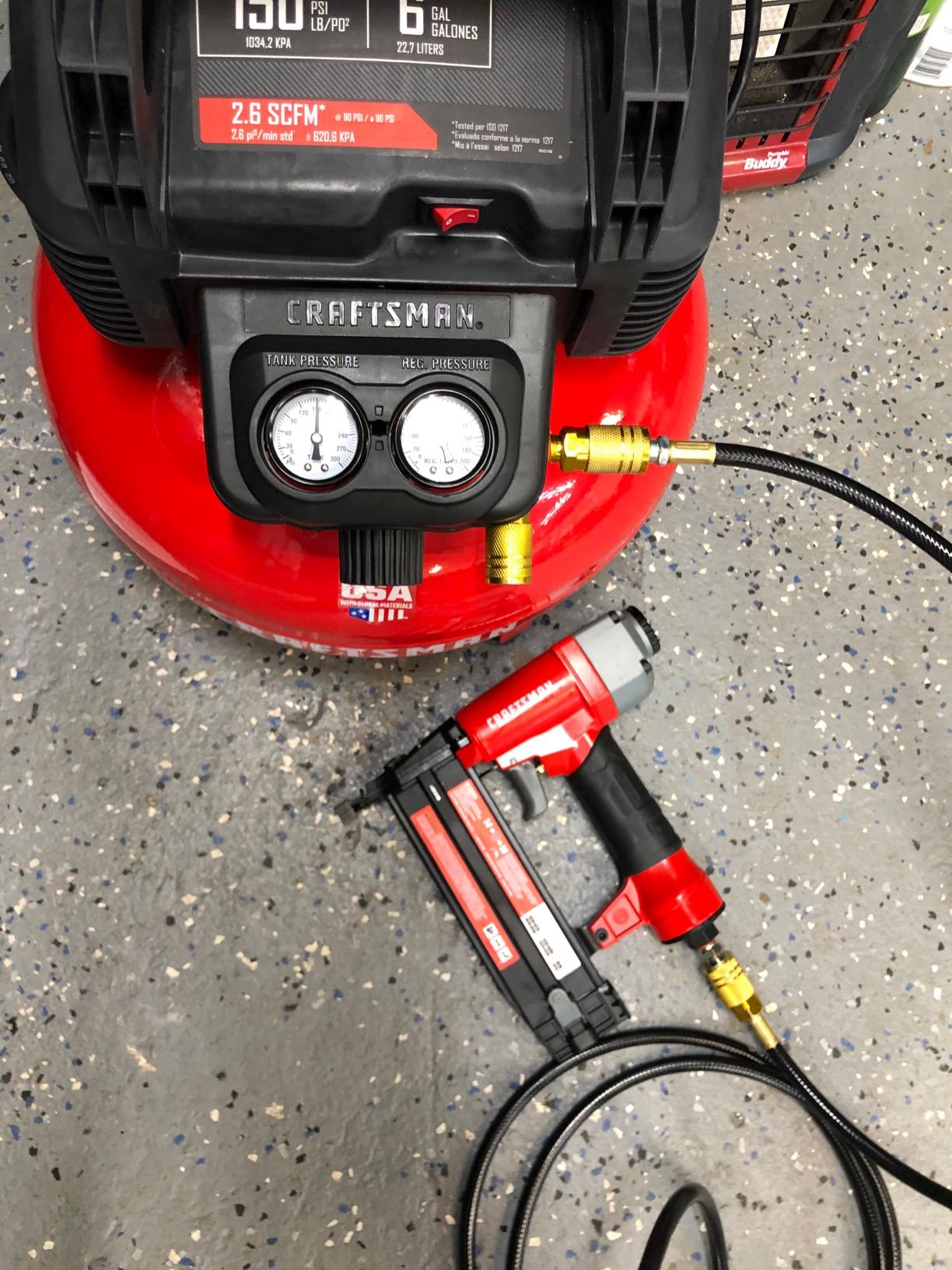 CRAFTSMAN Brad Nailer and Air Compressor Combo Kit With Hose (CMEC1KIT18) - Customer Photo 2