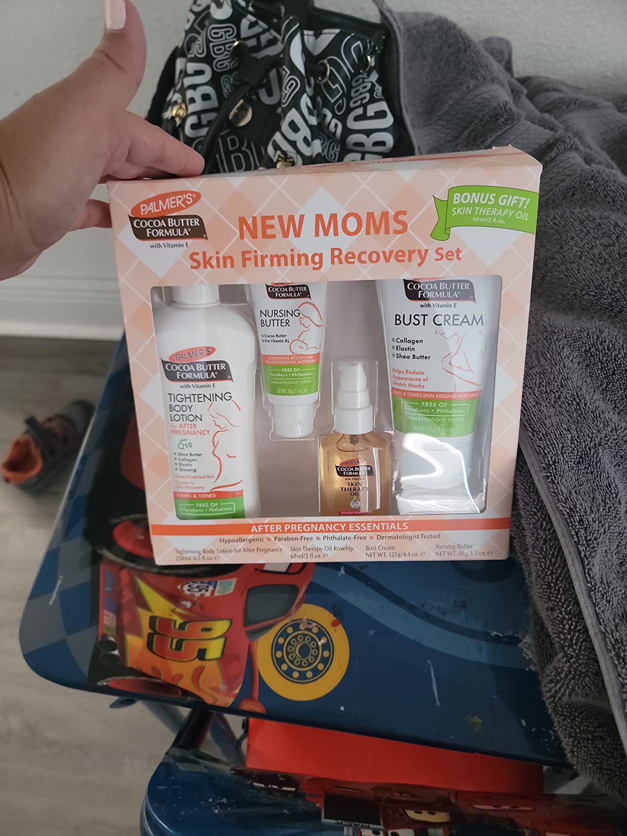 Palmer's Cocoa Butter Formula New Moms Skin Recovery Postpartum Essentials, Body Lotion (8.5 oz) + Nursing Butter (1.1 oz) + Bust Cream (4.4 oz) + Skin Therapy Oil (2 oz), Dermatologist Approved - Customer Photo 2