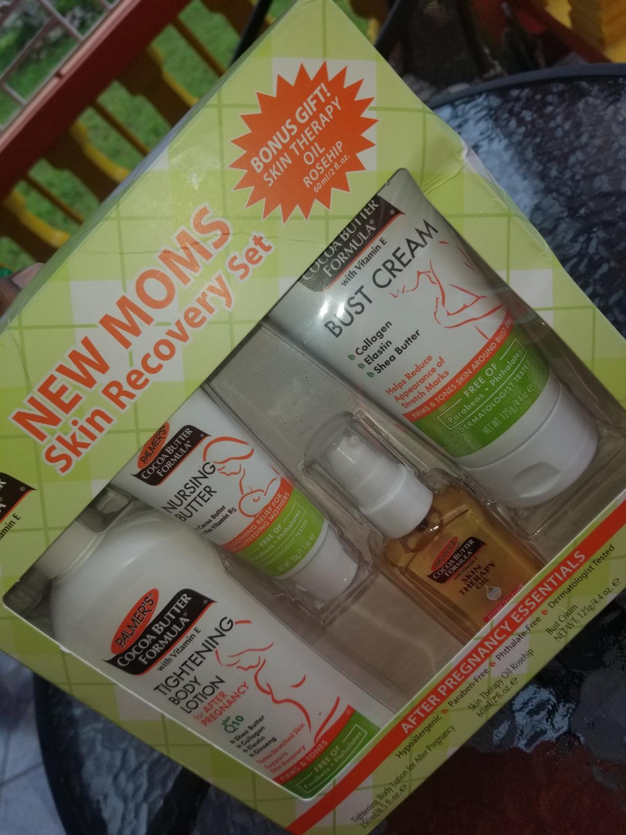 Palmer's Cocoa Butter Formula New Moms Skin Recovery Postpartum Essentials, Body Lotion (8.5 oz) + Nursing Butter (1.1 oz) + Bust Cream (4.4 oz) + Skin Therapy Oil (2 oz), Dermatologist Approved - Customer Photo 3