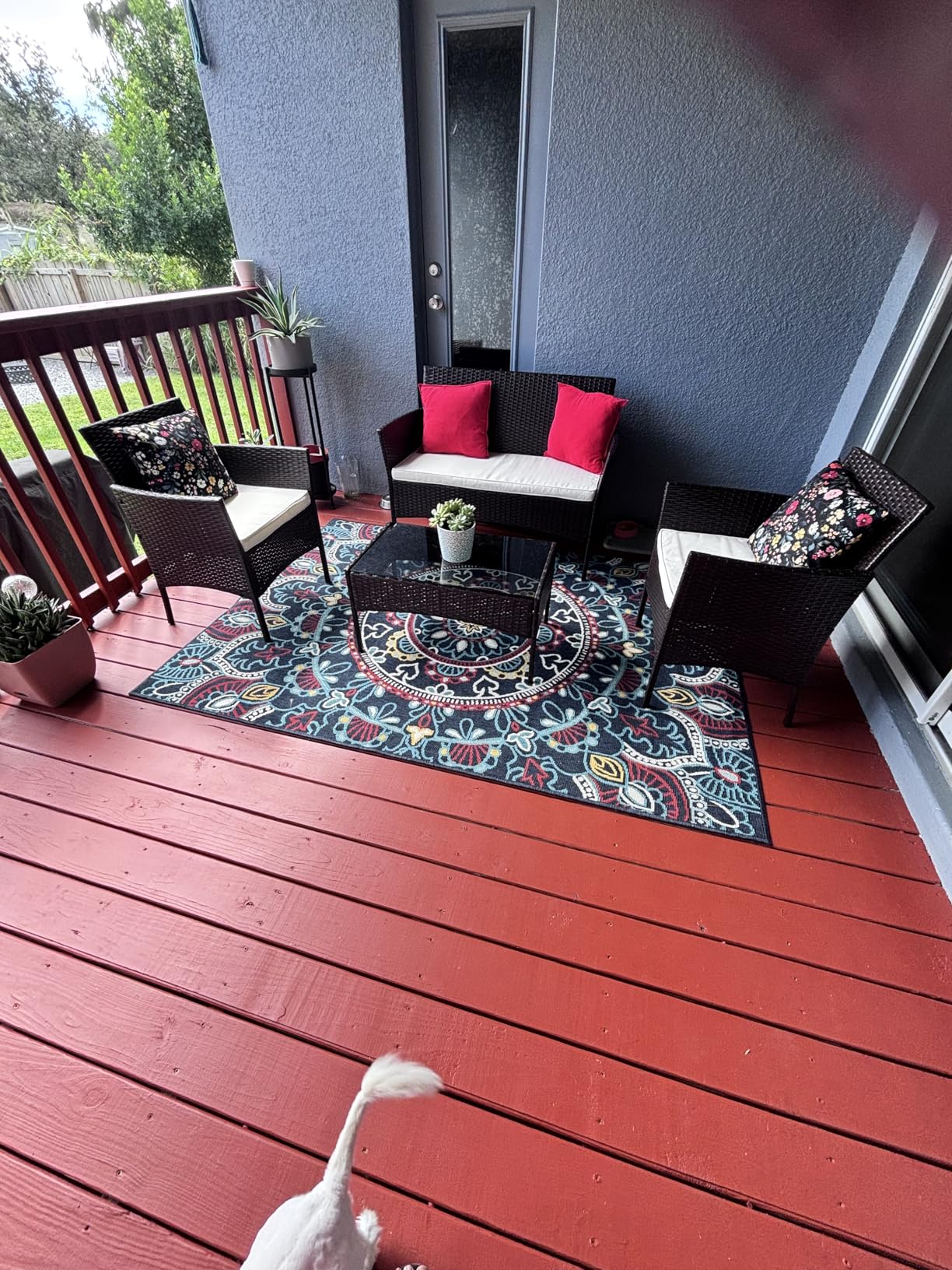 FDW | 4-Piece Patio Furniture Set | Black | Outdoor Wicker Furniture with Coffee Table | Modern Rattan Chairs Conversation Set | Outdoor Seating | Weather-Resistant | for Porch, Garden, Lawn - Customer Photo 1