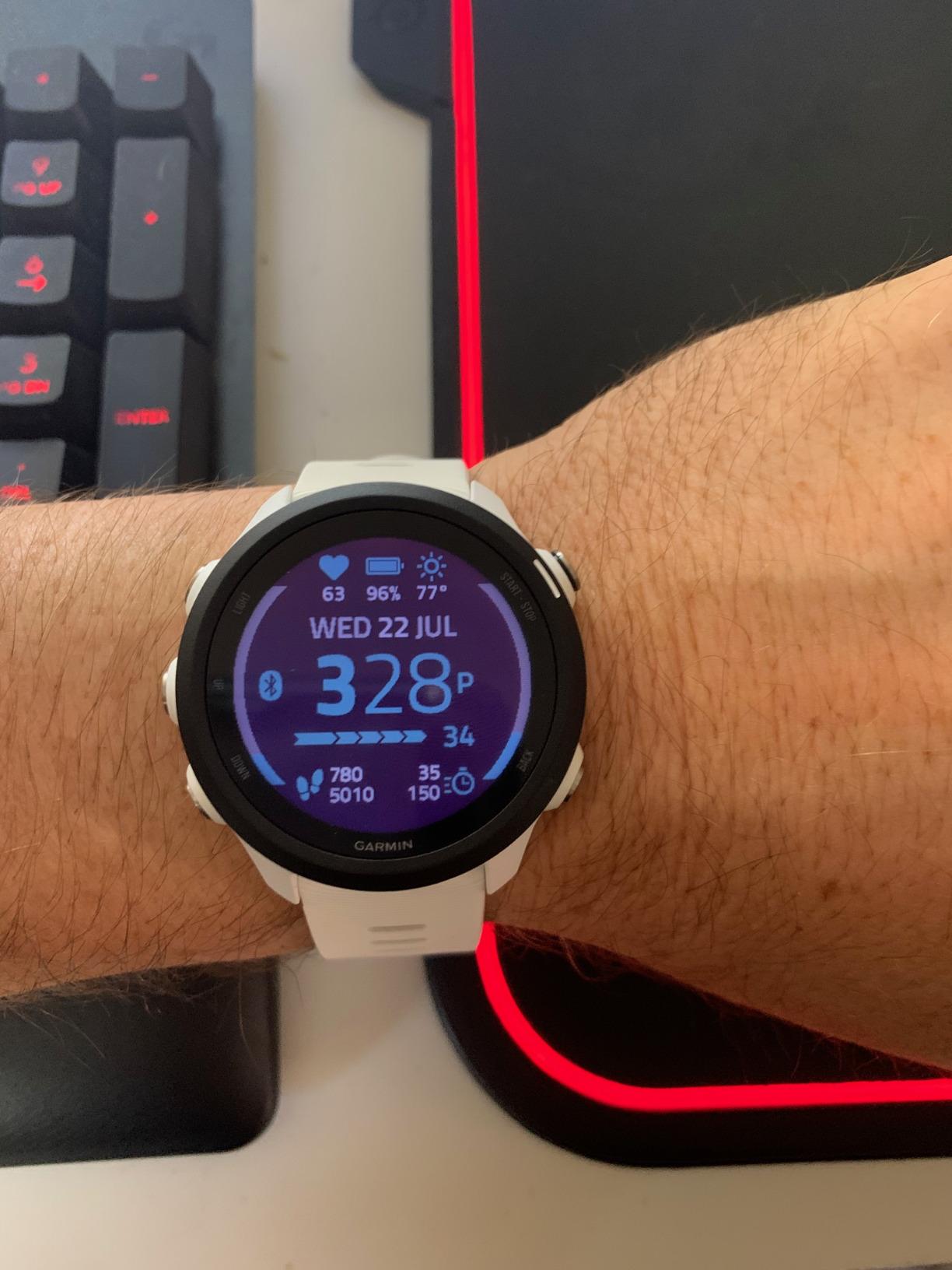 Garmin 010-02120-20 Forerunner 245 Music, GPS Running Smartwatch with Music and Advanced Dynamics, Black Customer Review Garmin 010-02120-20 Forerunner 245 Music, GPS Running Smartwatch with Music and Advanced Dynamics, Black - Customer Photo 1