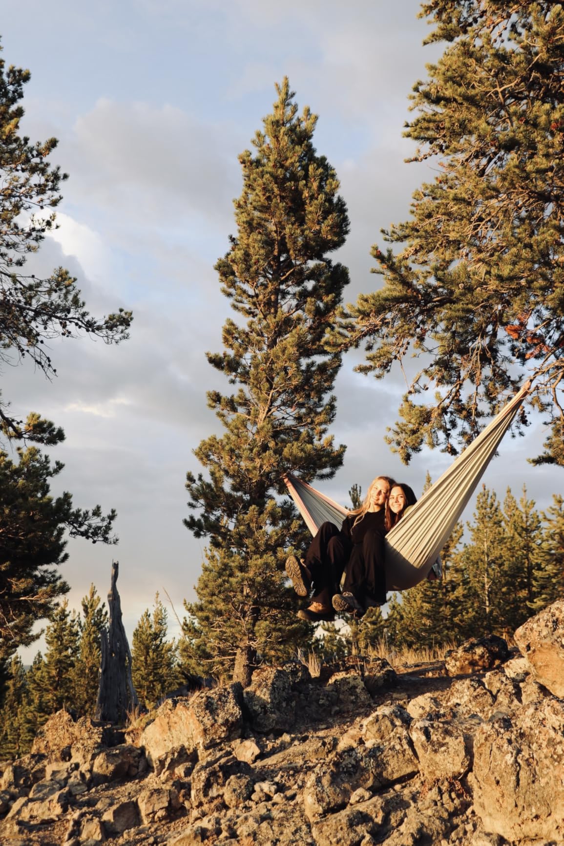 Camping Hammock, Super Lightweight Portable Parachute Hammock with Two Tree Straps Single or Double Nylon Travel Tree Hammocks for Camping Backpacking Hiking - Customer Photo 2