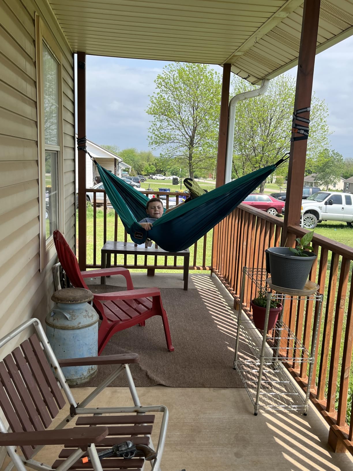 Camping Hammock, Super Lightweight Portable Parachute Hammock with Two Tree Straps Single or Double Nylon Travel Tree Hammocks for Camping Backpacking Hiking - Customer Photo 5