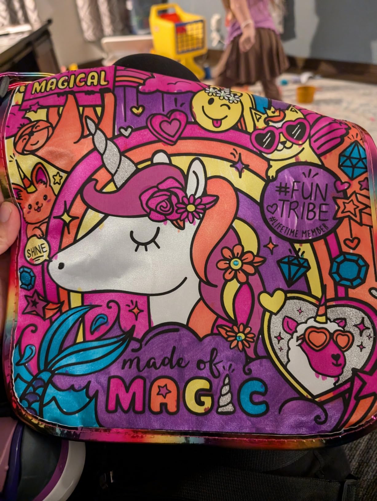 Just My Style Color Your Own Unicorn, Personalized Doodle Messenger Bag with Adjustable Strap, Great for School & Errands, Gift Ideas for Girls, Crafts Activity for Kids Ages 6, 7, 8, 9 - Customer Photo 1