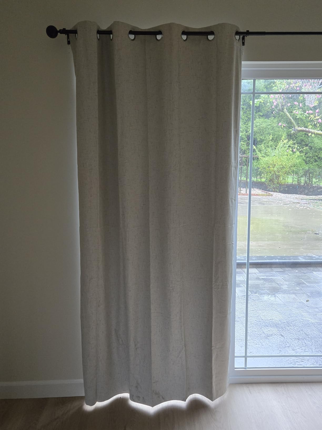 PrinceDeco Natural Linen Curtains 100% Blackout Linen Curtains for Bedroom Full Blackout Curtains 84 Inches Long Living Room Thermal Insulated Light Blocking Curtain Drapes White Backing, 2 Panels - Customer Photo 1