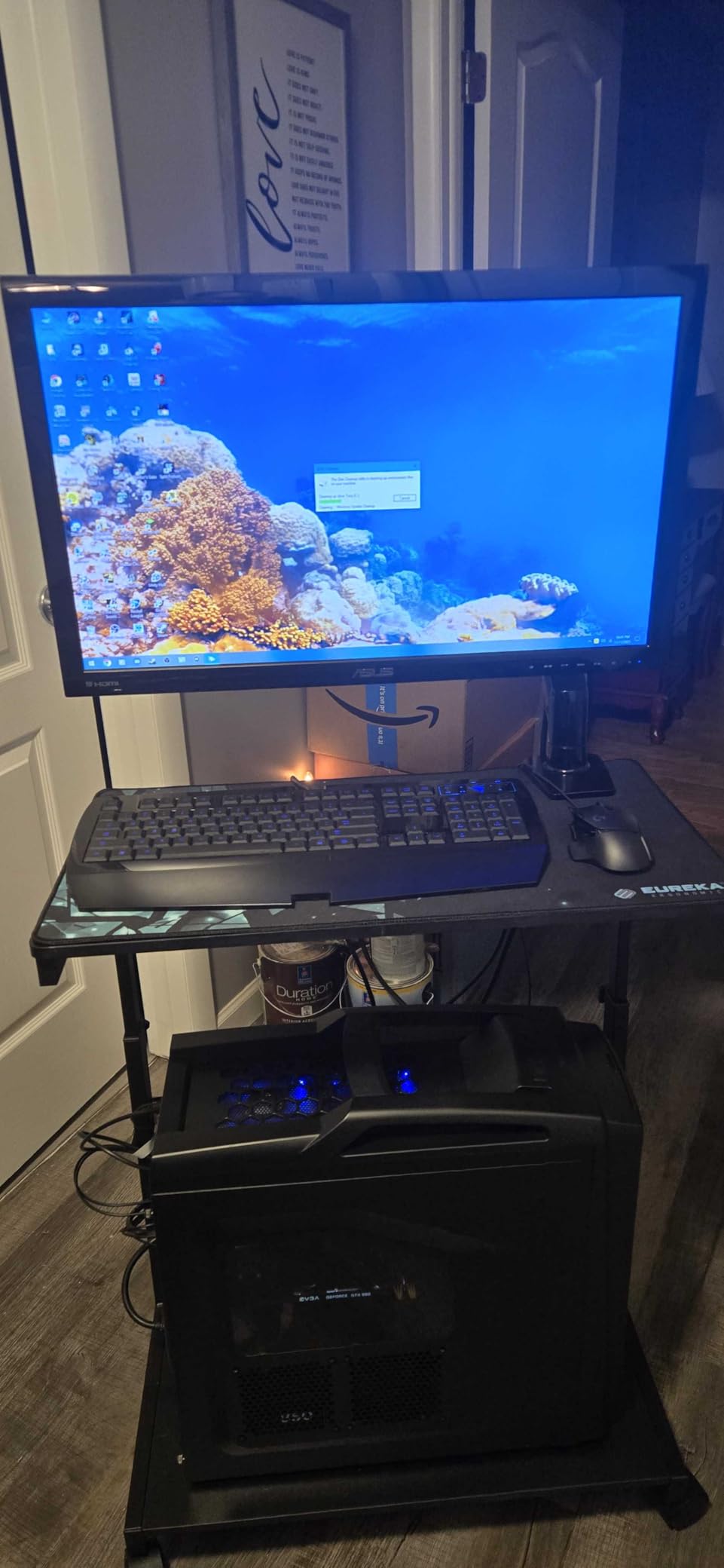 HUANUO Single Monitor Mount, 13 to 32 Inch Monitor Arm, Adjustable Monitor Stand, Vesa Mount with Clamp and Grommet Base - Fits 4.4 to 19.8lbs LCD Computer Monitors Customer Review HUANUO Single Monitor Mount, 13 to 32 Inch Monitor Arm, Adjustable Monitor Stand, Vesa Mount with Clamp and Grommet Base - Fits 4.4 to 19.8lbs LCD Computer Monitors - Customer Photo 1