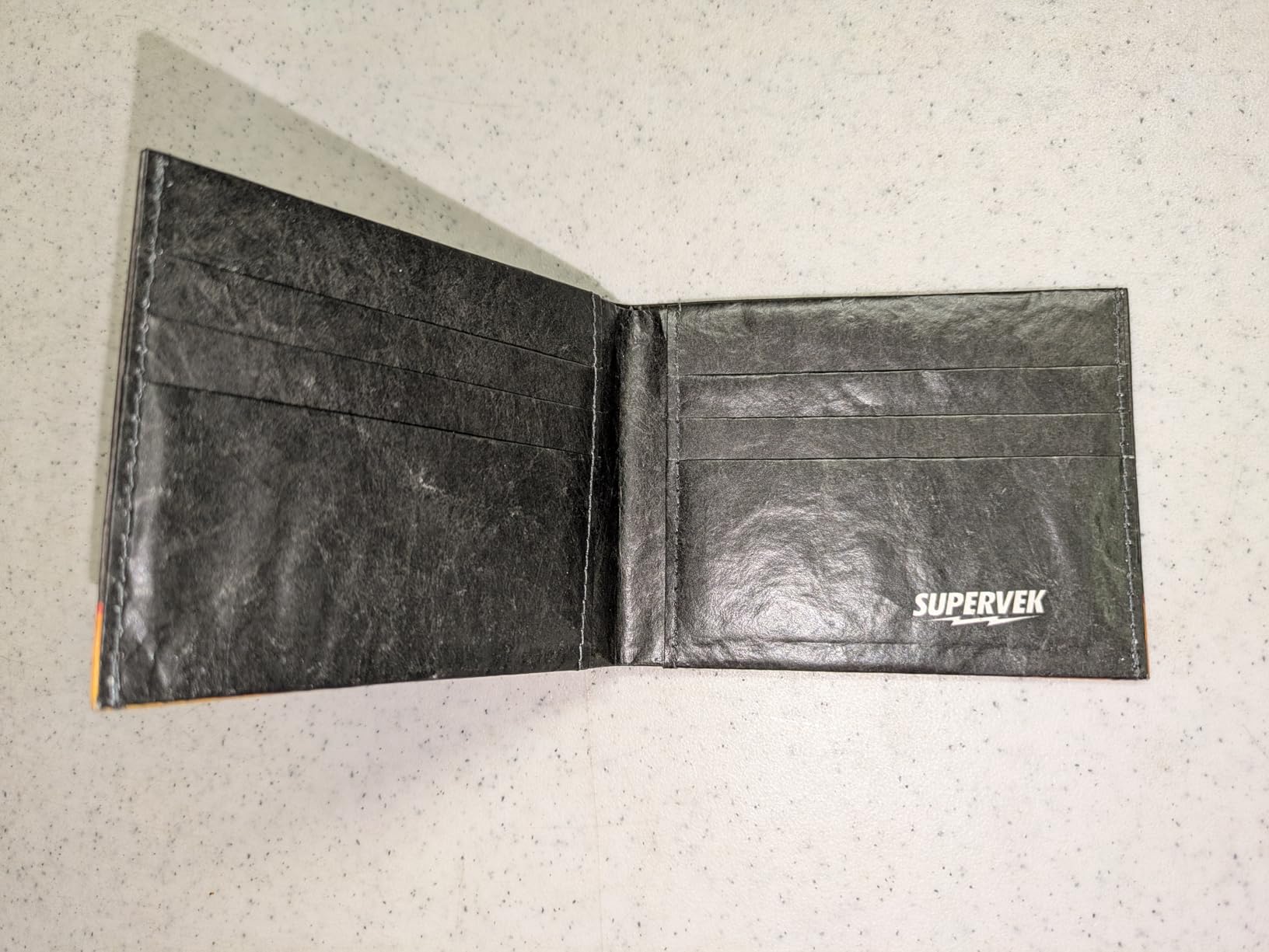 SUPERVEK Classic Brown Stitched Paper Wallet - Vegan Non-Leather, Mighty Thin, Minimal, Slim Wallet for men, Mens Credit Card Holder Wallet Gifts for Him - Minimalist Bifold Wallets - RFID Blocking - Customer Photo 2