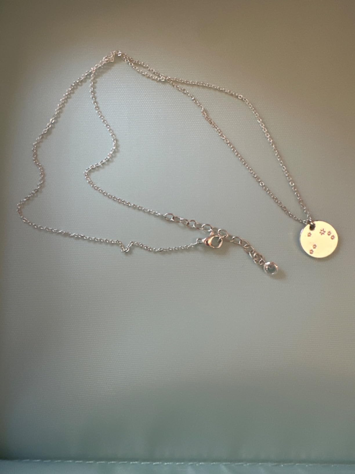 MEVECCO Gold Necklace Coin Disc Zodiac 12 Constellation Star Connected Engraved Horoscope Sign Astrology Pendant 18K Gold Plated Chain Dainty Personalized Simple Jewelry - Customer Photo 1