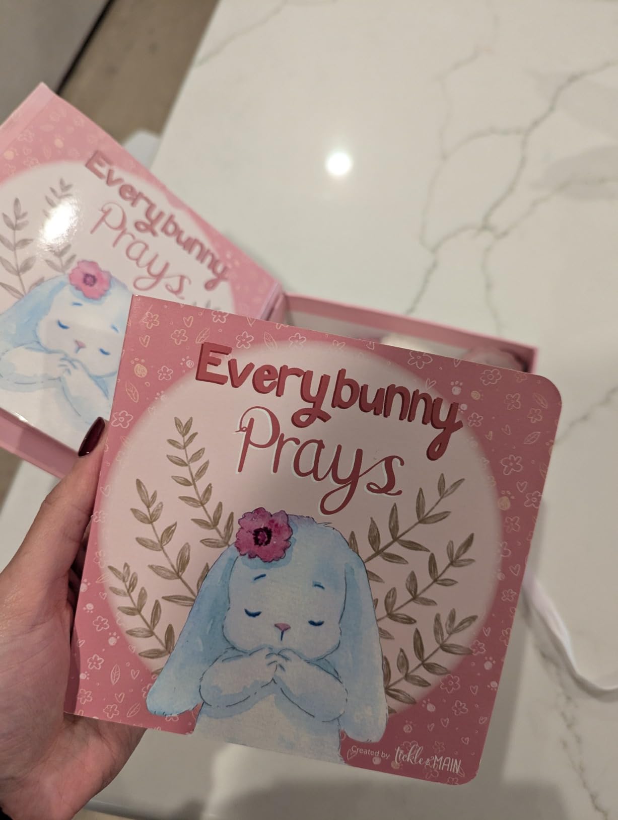 Tickle & Main Everybunny Prays Bunny Plush & Musical Prayer Toy for Christening Gifts for Girls - Pink, 7 in - Baby Dedication & Baptism Gifts for Girls with Illustrated Board Book - Customer Photo 2