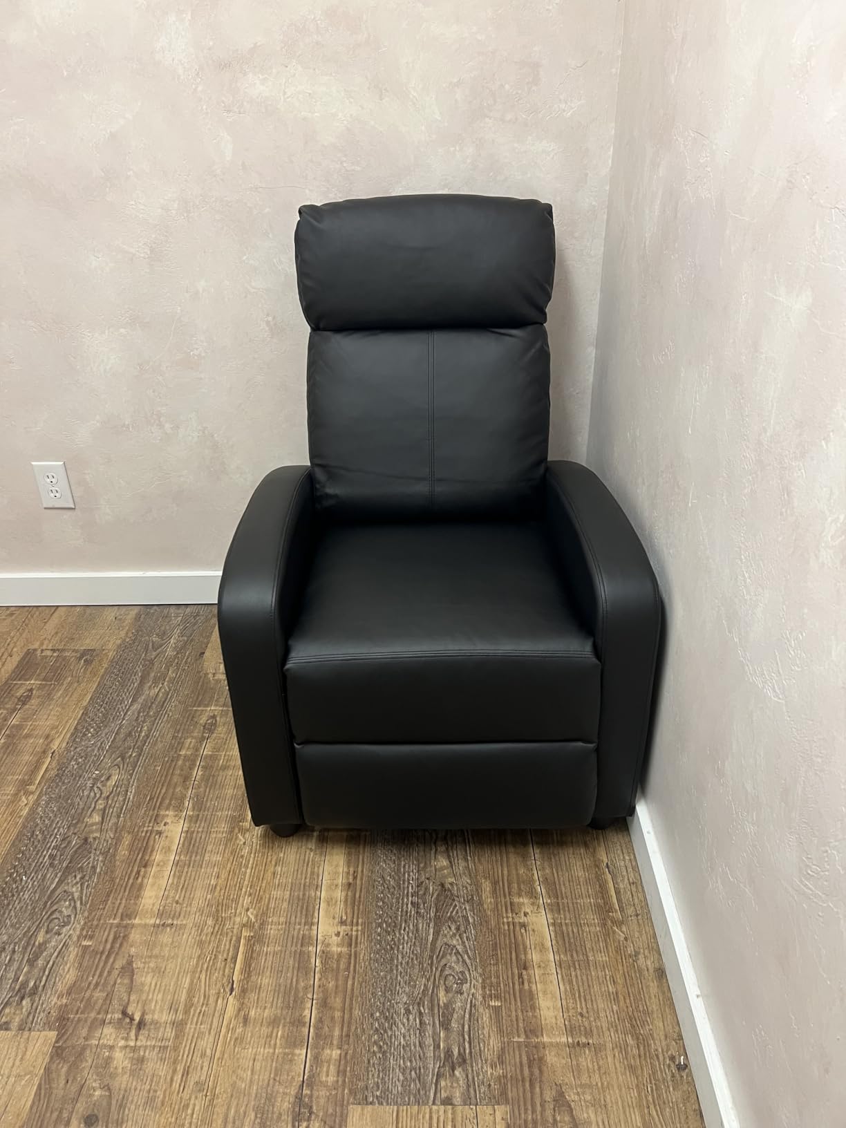 BestMassage | Recliner Chair | with 2 Point Massage Function | Black | with Lumbar Support, Adjustable Push Back, Wide Armrests, Footrest & Padded Seat | Easy Assembly | for Living Room, Home Theatre - Customer Photo 2
