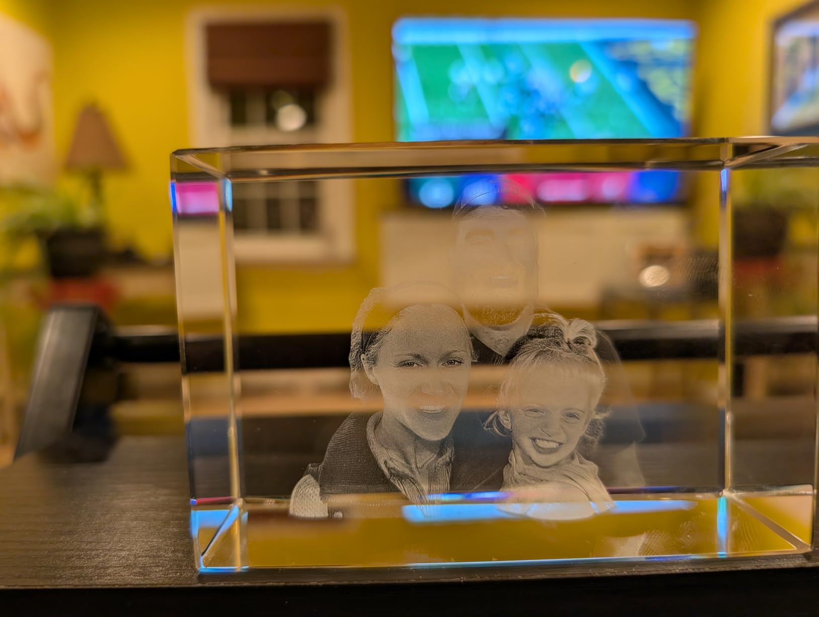 ArtPix 3D Crystal Photo, Christmas Personalized Gifts for Women, Wife, Her, Him, Men, Husband, Grandma, Great Xmas Customized Gift With Your Own Photo, Custom Glass 3D Laser Etched Picture Wedding - Customer Photo 1