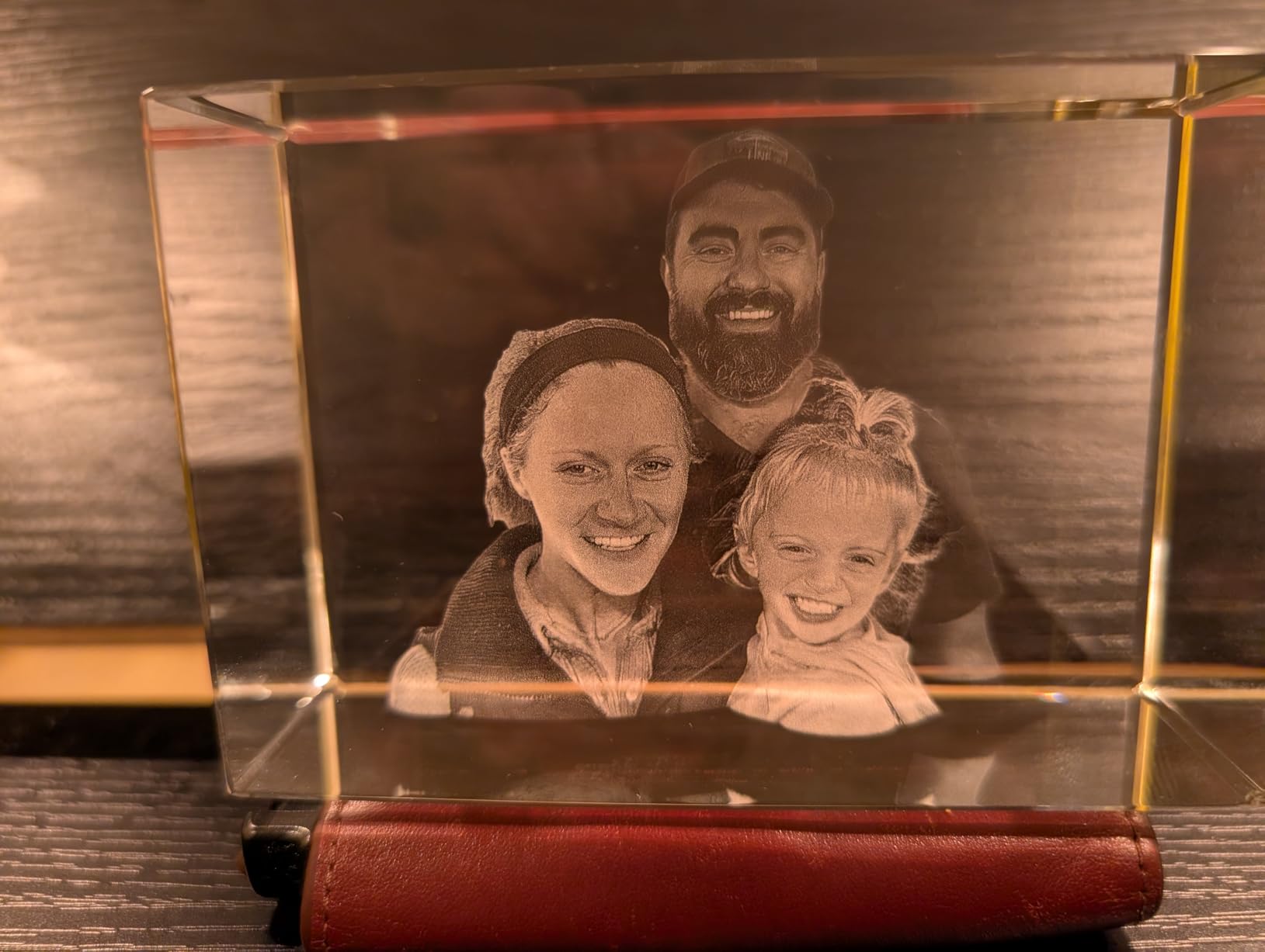 ArtPix 3D Crystal Photo, Christmas Personalized Gifts for Women, Wife, Her, Him, Men, Husband, Grandma, Great Xmas Customized Gift With Your Own Photo, Custom Glass 3D Laser Etched Picture Wedding - Customer Photo 2