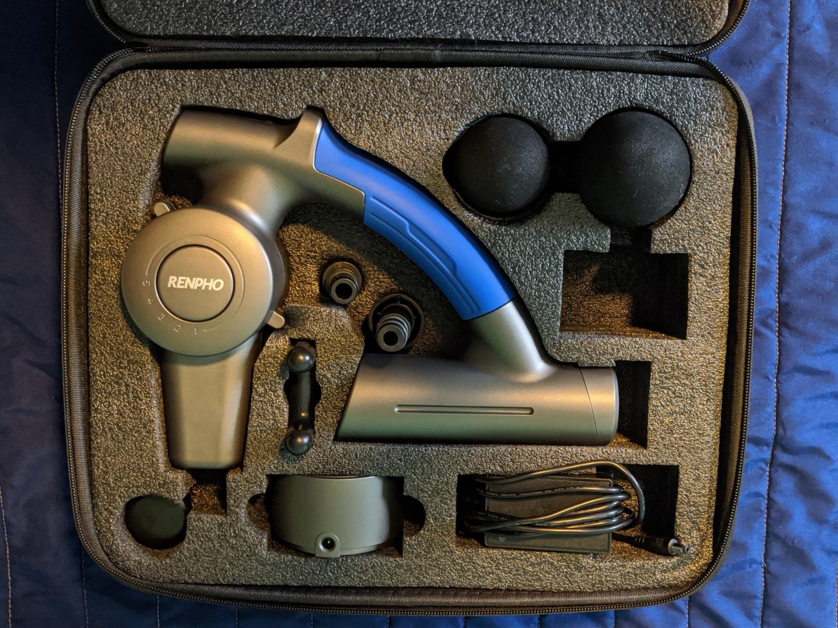 RENPHO R4 Massage Gun with Adjustable Arm, Back Massager for Athletes, Portable Deep Tissue Percussion Muscle Tool with Carry Case, Gifts for Men and Women - Customer Photo 2