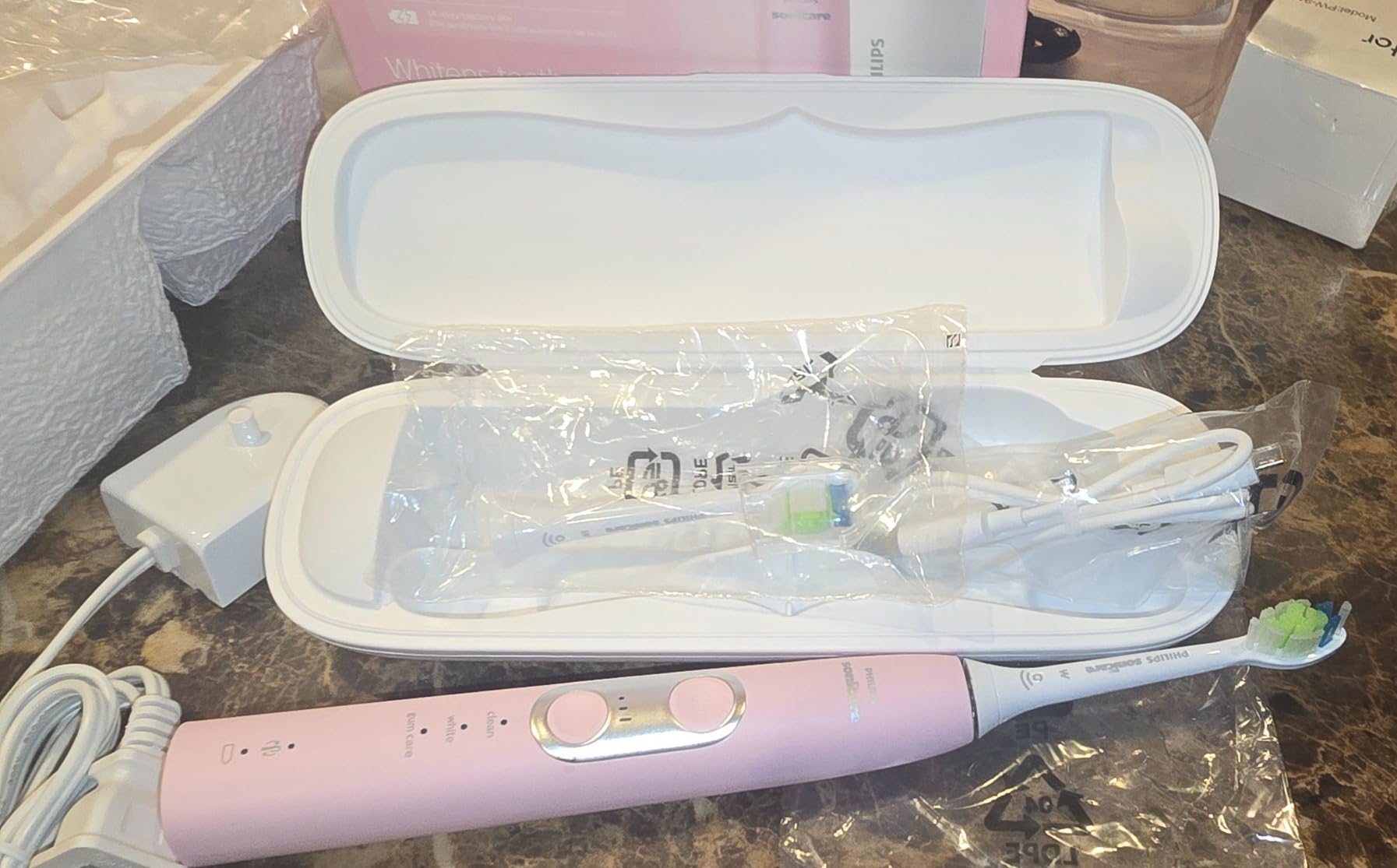 Philips Sonicare ProtectiveClean 6500 Rechargeable Electric Toothbrush, with Pressure Sensor, 3 Cleaning Modes, SmarTimer and QuadPacer, 14-Day Battery Life, Charging Travel Case, White, HX6462/05 - Customer Photo 1