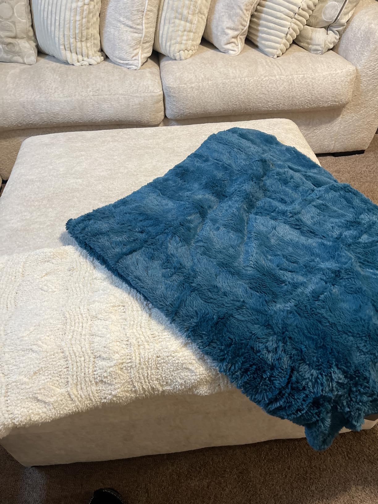 Everlasting Comfort Soft & Comfortable Black Faux Fur Throw Blanket for Couch - (50