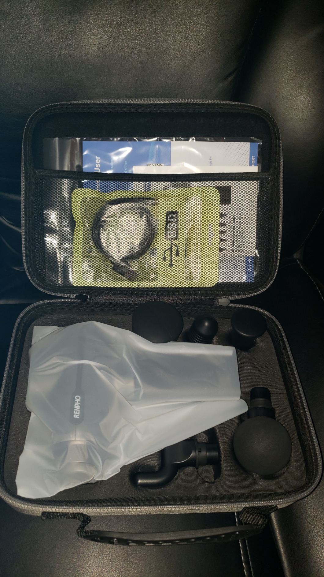 RENPHO Massage Gun Deep Tissue, Christmas Birthday Gifts for Women Men, Portable Percussion Massager for Back and Neck, Handheld Device with Carry Case, Active Customer Review RENPHO Massage Gun Deep Tissue, Christmas Birthday Gifts for Women Men, Portable Percussion Massager for Back and Neck, Handheld Device with Carry Case, Active - Customer Photo 1