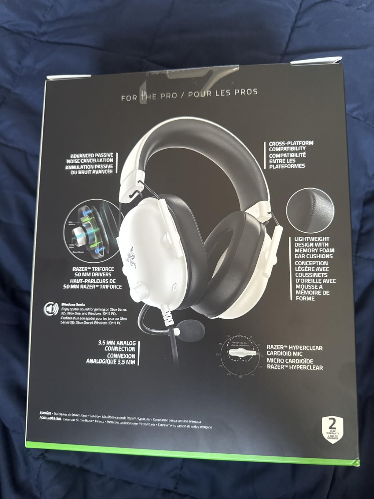 Razer BlackShark V2 X Gaming Headset: 7.1 Surround Sound - 50mm Drivers - Memory Foam Cushion - For PC, PS4, PS5, Switch - 3.5mm Audio Jack - Black - Customer Photo 2