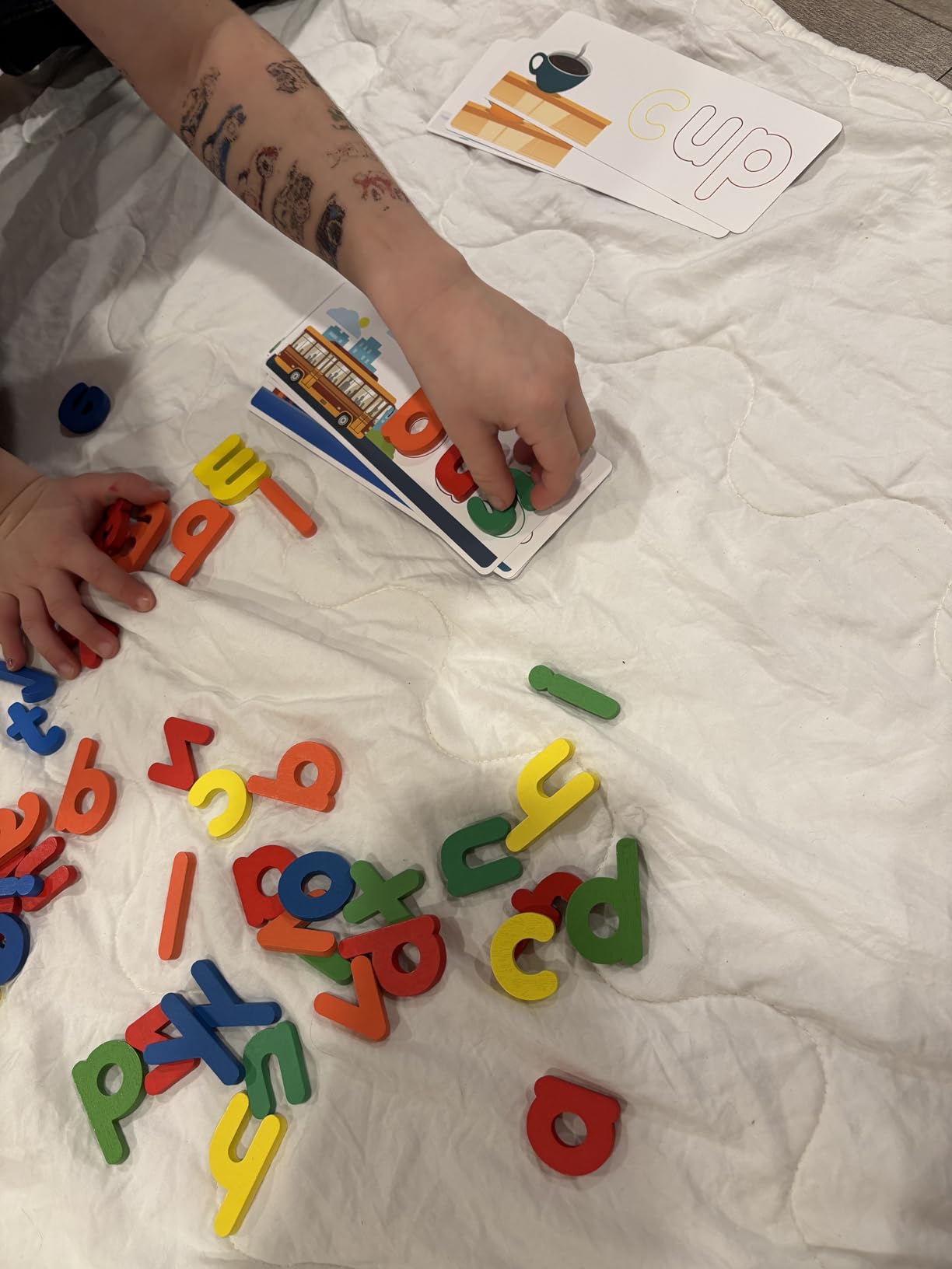 SpringFlower See & Spell Matching Letter Toy,Learning Educational Toy For 3 4 5 6 Years Old Boys And Girls,Preschool Learning Activities,Shape & Color Recognition Game,Cvc Word Builders For Kids,80Pcs - Customer Photo 1