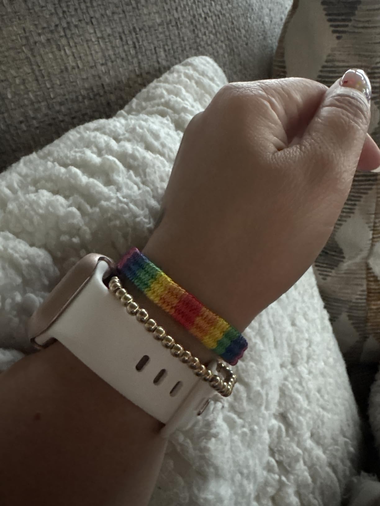 Nanafast Rainbow LGBT Pride Bracelet Handmade Braided Friendship String Bracelet for Gay & Lesbian LGBTQ Wristband Adjustable Size - Customer Photo 2