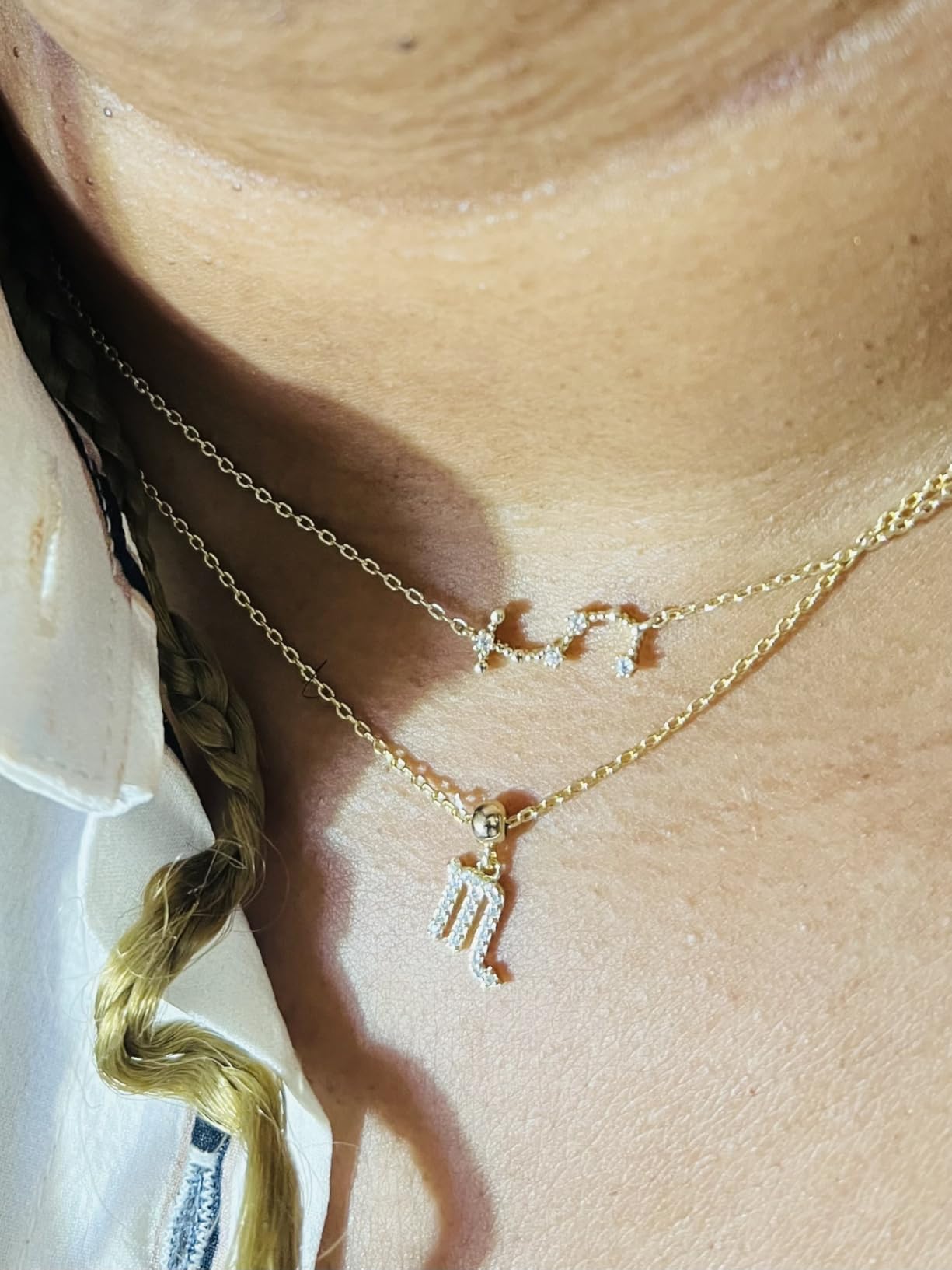 PAVOI 14K Gold Plated Astrology Constellation Horoscope Zodiac Necklace 16-18