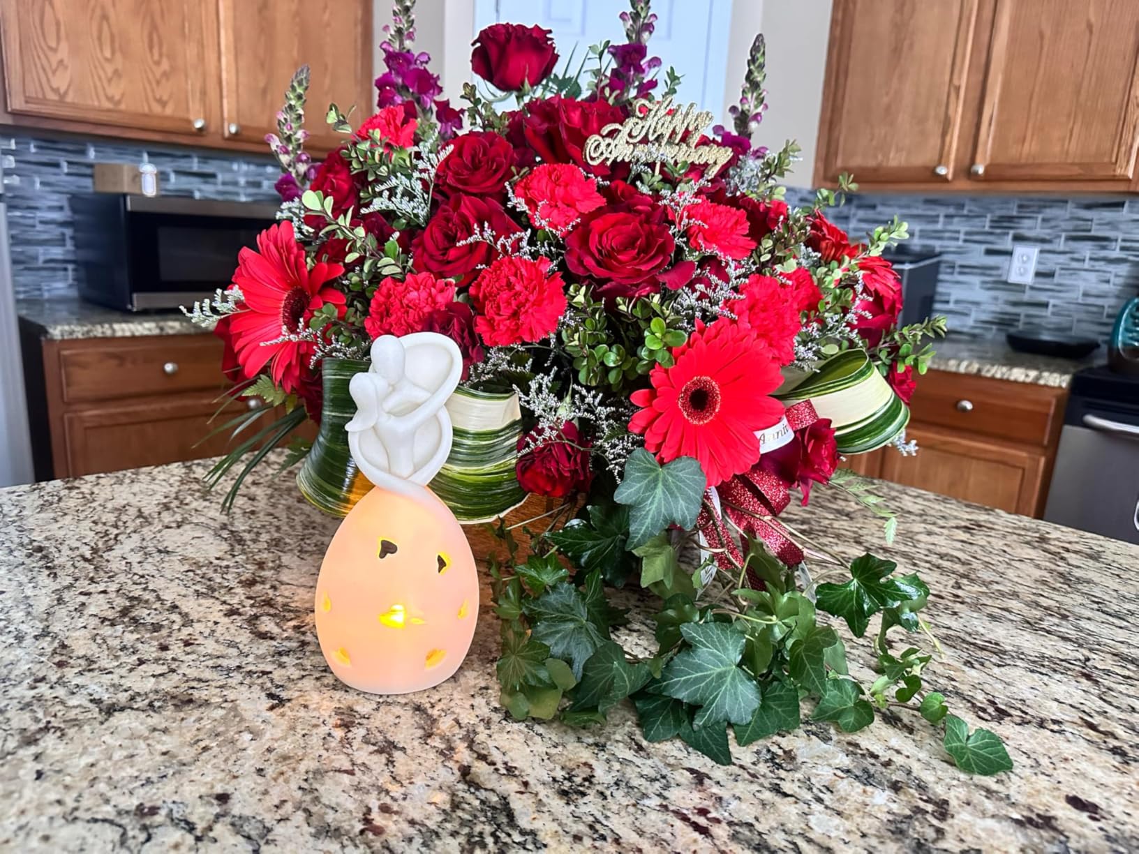 Infinity Love Candle Holder Statue with Flickering LED Candle for Couples, Wife, Husband, Him or Her, Bridal Shower, Engagement, Parents, Registry - Customer Photo 2