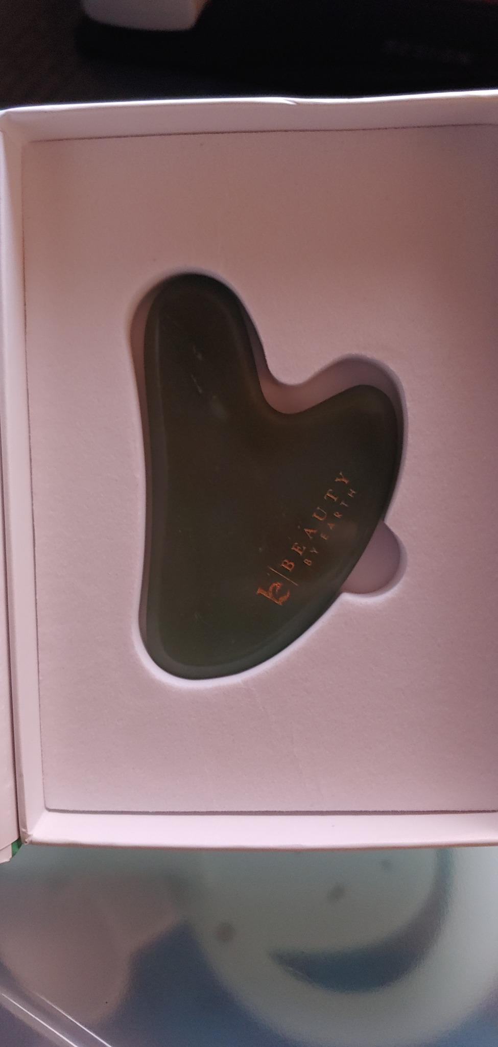 Jade Gua Sha - Smoothes Fine Lines & Wrinkles, Stocking Stuffers for Women, Face Sculpting Tool for Face Massage, Jaw Massager, Facial Massage Tools, Small Gifts for for Women and Teenage Girls Customer Review Jade Gua Sha - Smoothes Fine Lines & Wrinkles, Stocking Stuffers for Women, Face Sculpting Tool for Face Massage, Jaw Massager, Facial Massage Tools, Small Gifts for for Women and Teenage Girls - Customer Photo 1