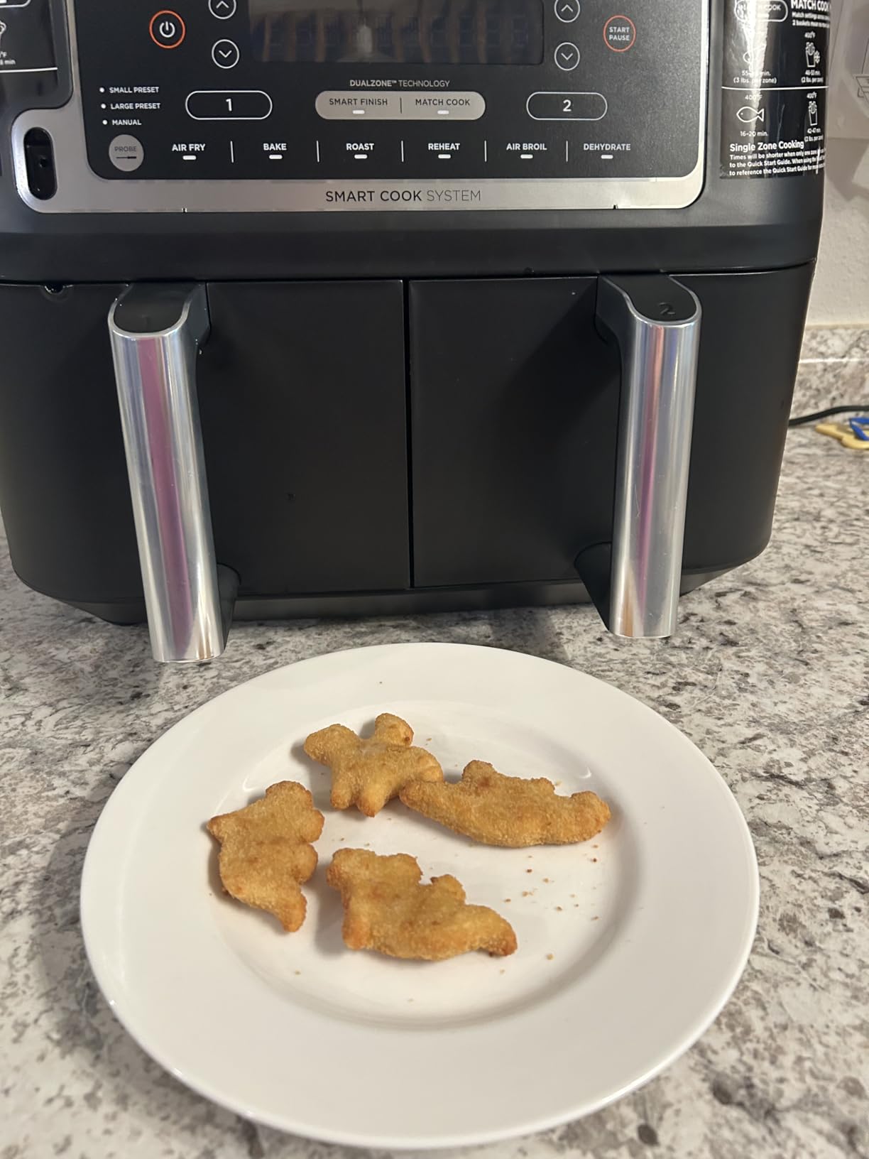 Ninja DZ201 Foodi 8 Quart 6-in-1 DualZone 2-Basket Air Fryer with 2 Independent Frying Baskets, Match Cook & Smart Finish to Roast, Broil, Dehydrate & More for Quick, Easy Meals, Grey Customer Review Ninja DZ201 Foodi 8 Quart 6-in-1 DualZone 2-Basket Air Fryer with 2 Independent Frying Baskets, Match Cook & Smart Finish to Roast, Broil, Dehydrate & More for Quick, Easy Meals, Grey - Customer Photo 2