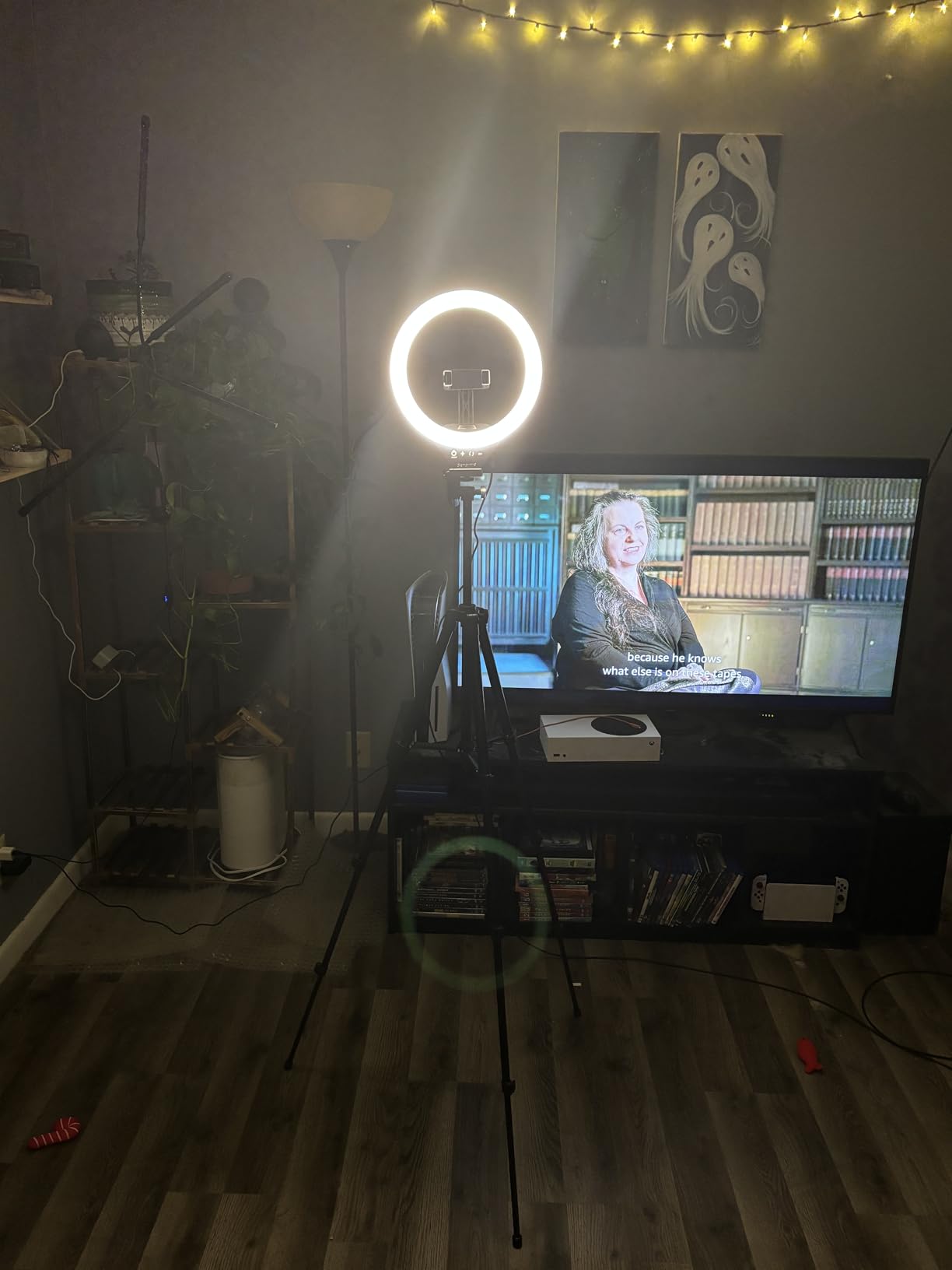 Sensyne 10'' Ring Light with 50'' Extendable Tripod Stand, LED Circle Lights with Phone Holder for Live Stream/Makeup/YouTube Video/TikTok, Compatible with All Phones Customer Review Sensyne 10'' Ring Light with 50'' Extendable Tripod Stand, LED Circle Lights with Phone Holder for Live Stream/Makeup/YouTube Video/TikTok, Compatible with All Phones - Customer Photo 1