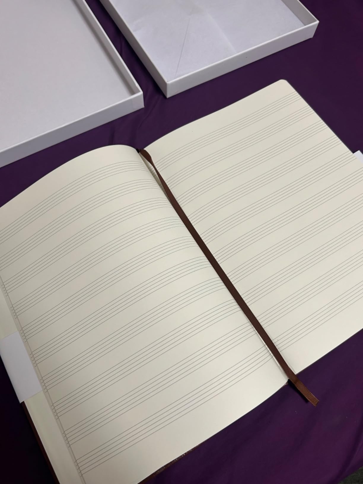 BEECHMORE BOOKS Blank Sheet Music Notebook – A4 8.5x11.5 for Songwriters, Musicians & Composers, 156 Thick 120gsm Pages, 10-Staff Perforated Sheets, Vegan Leather Hardcover, Elastic Closure, Gift Box - Customer Photo 1