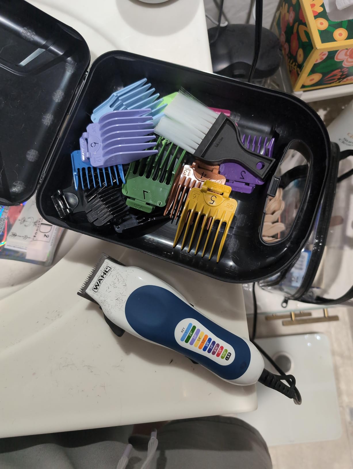 Wahl Home Haircutting Corded Clipper Kit with Adjustable Taper Lever, and 10 Color Coded Guards for Easy Clipping & Trimming - Model 79722 - Customer Photo 1