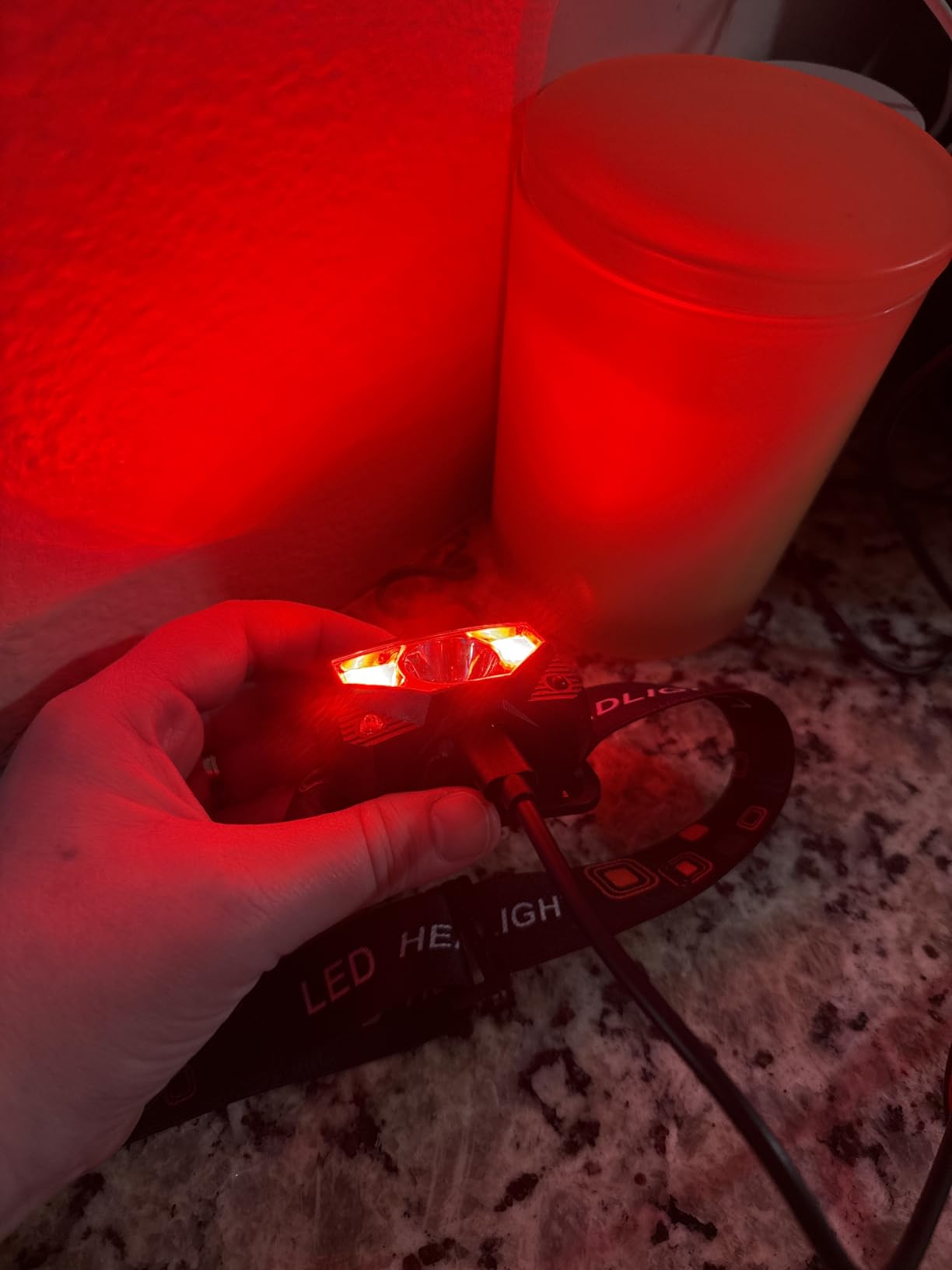 LHKNL Headlamp Flashlight, Lumen Ultra-Light Bright LED Rechargeable Headlight with White Red Light, 2-Pack Waterproof Motion Sensor Head Lamp,8 Modes for Outdoor Camping Running Hiking Fishing - Customer Photo 4