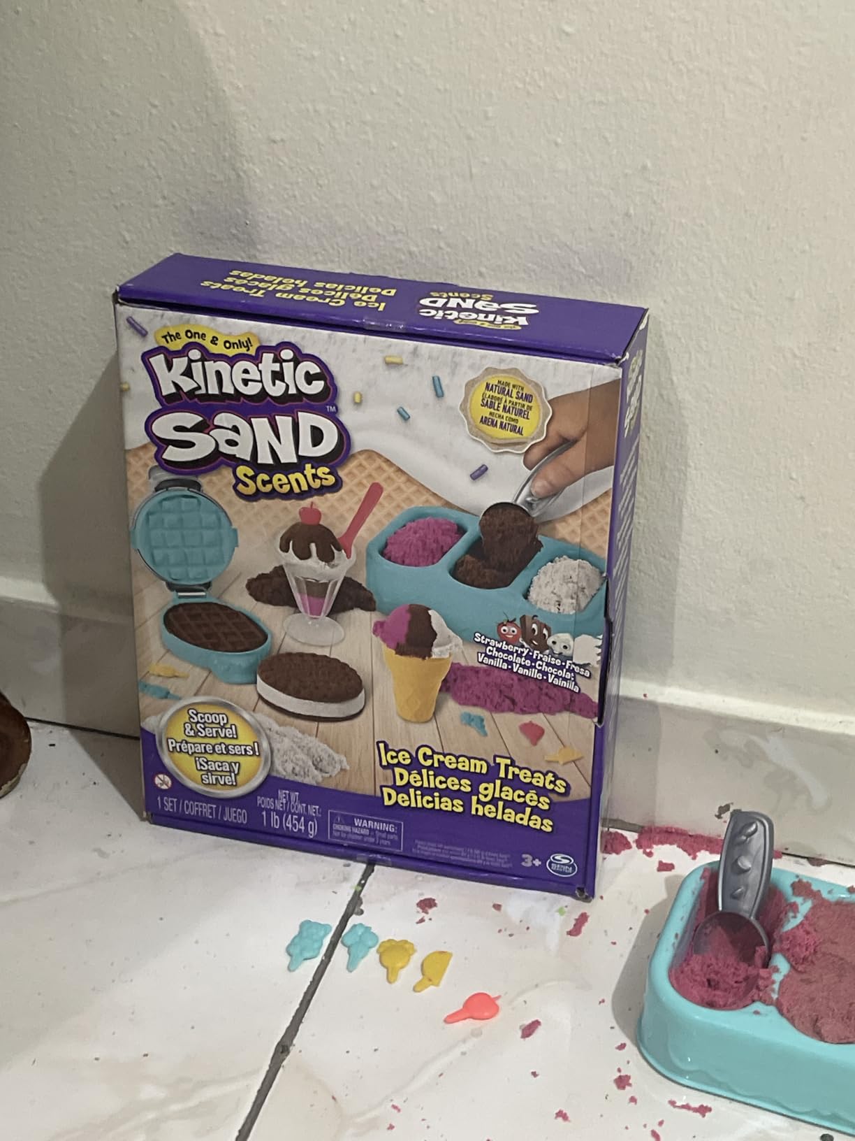 Kinetic Sand Scents, Ice Cream Treats Playset with 3 Colors Scented Play Sand & 6 Tools, Sensory Toys, Holiday Gifts & Stocking Stuffers for Kids Ages 3 and up - Customer Photo 3